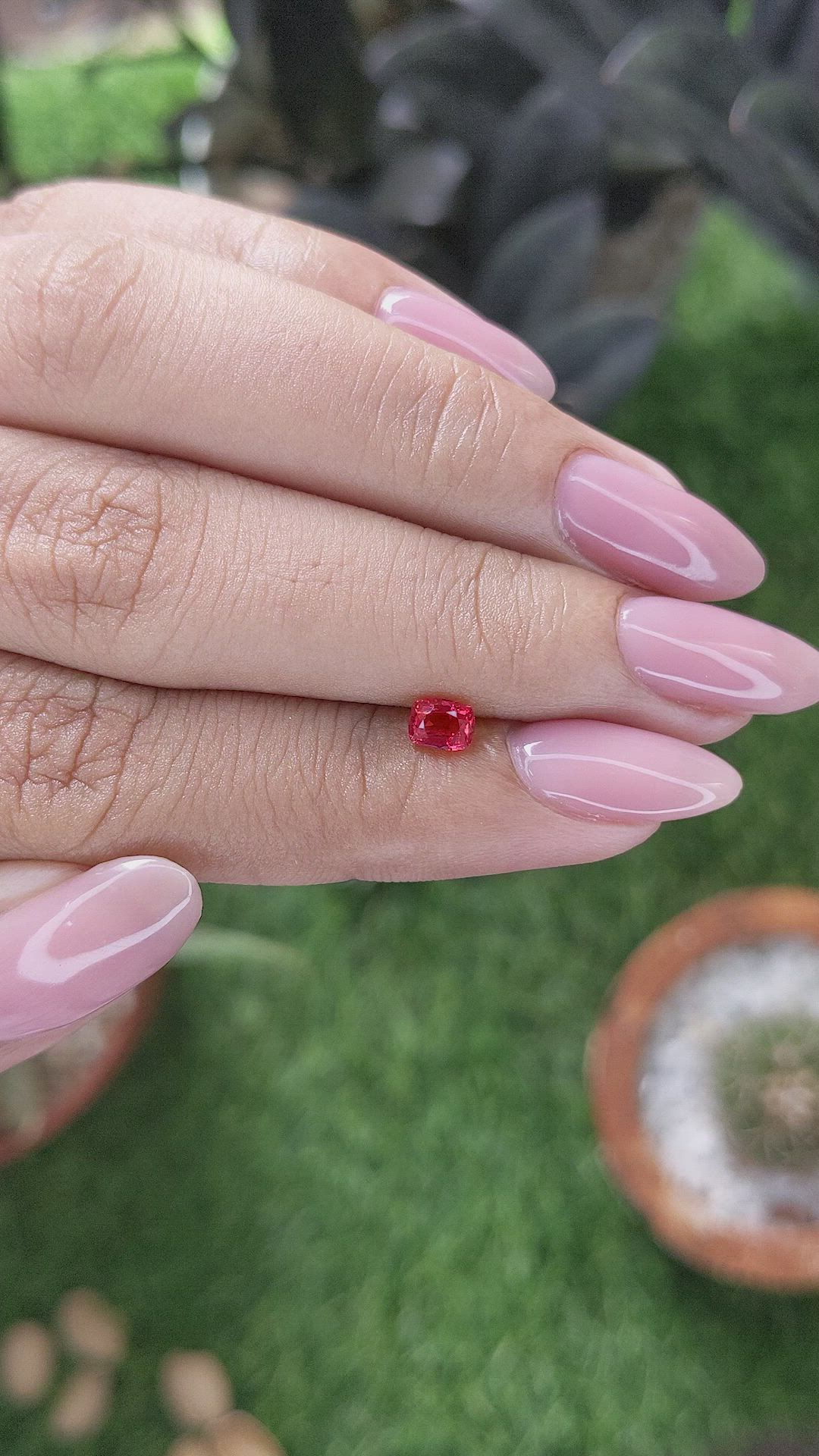 0.48 Ct. Pinkish Red Ruby from Mozambique Size Video
