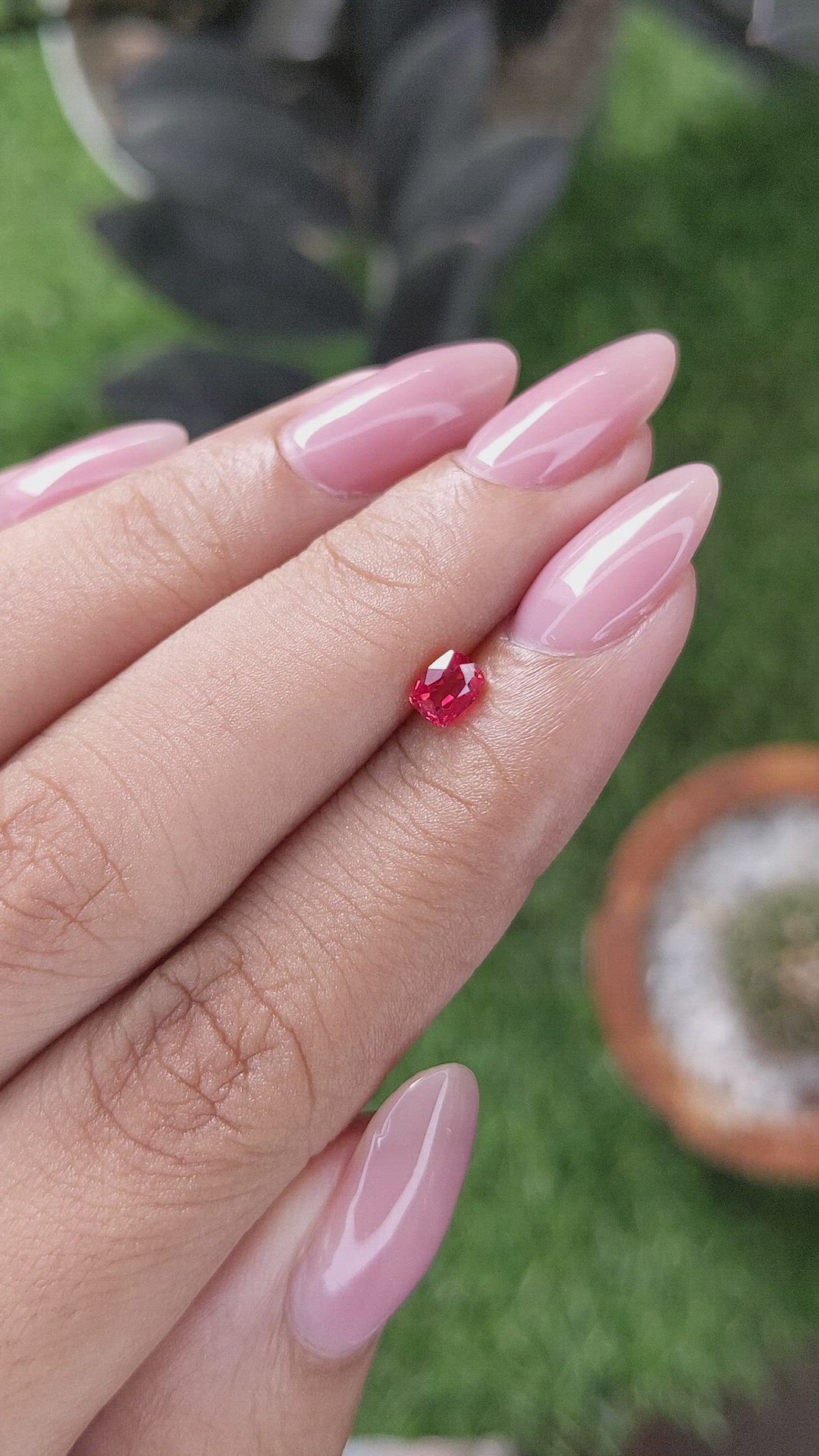 0.48 Ct. Pinkish Red Ruby from Mozambique Size Video