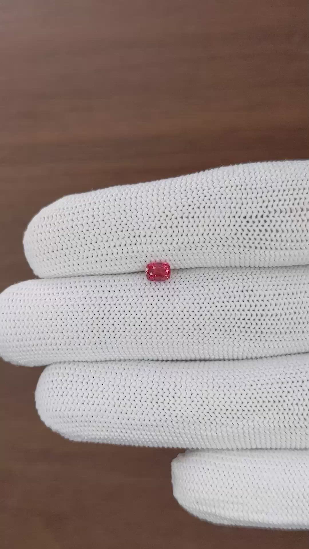 0.48 Ct. Pinkish Red Ruby from Mozambique Size Video