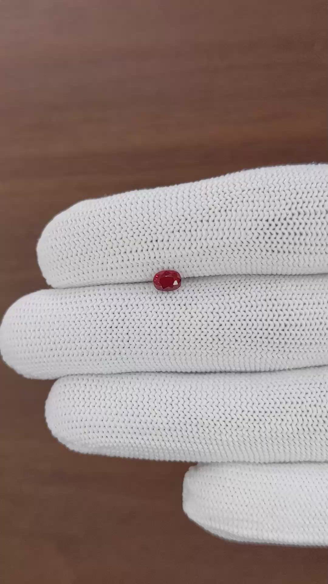 0.49 Ct. Ruby from Mozambique Size Video