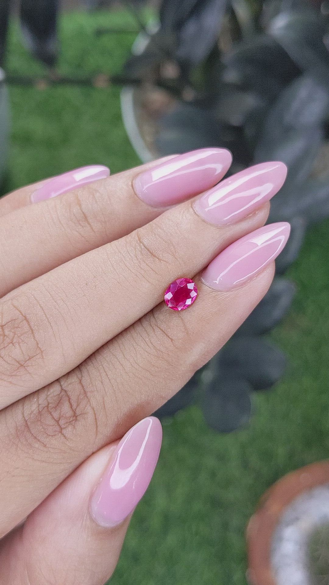 0.54 Ct. Pinkish Red Ruby from Mozambique Size Video