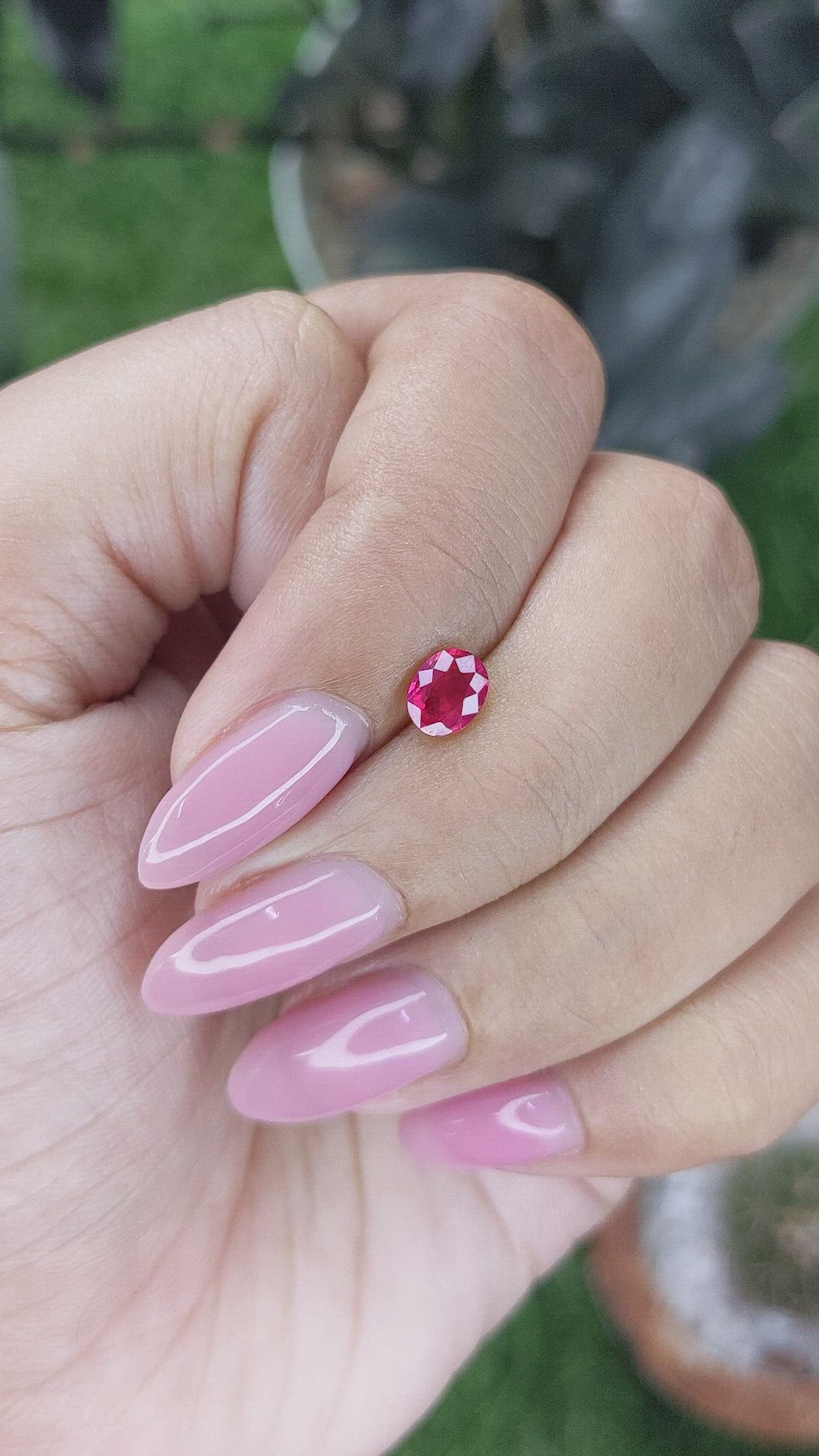 0.54 Ct. Pinkish Red Ruby from Mozambique Size Video