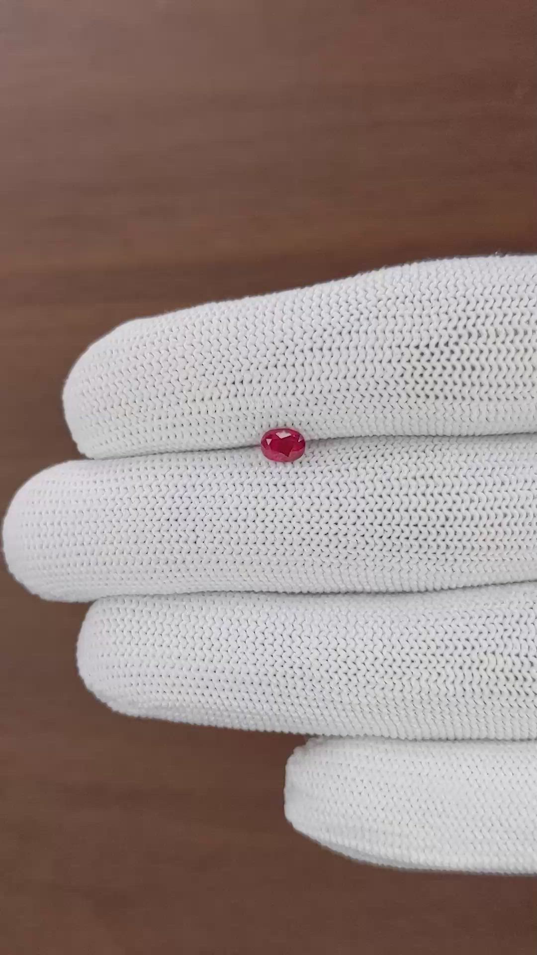 0.46 Ct. Ruby from Mozambique Size Video
