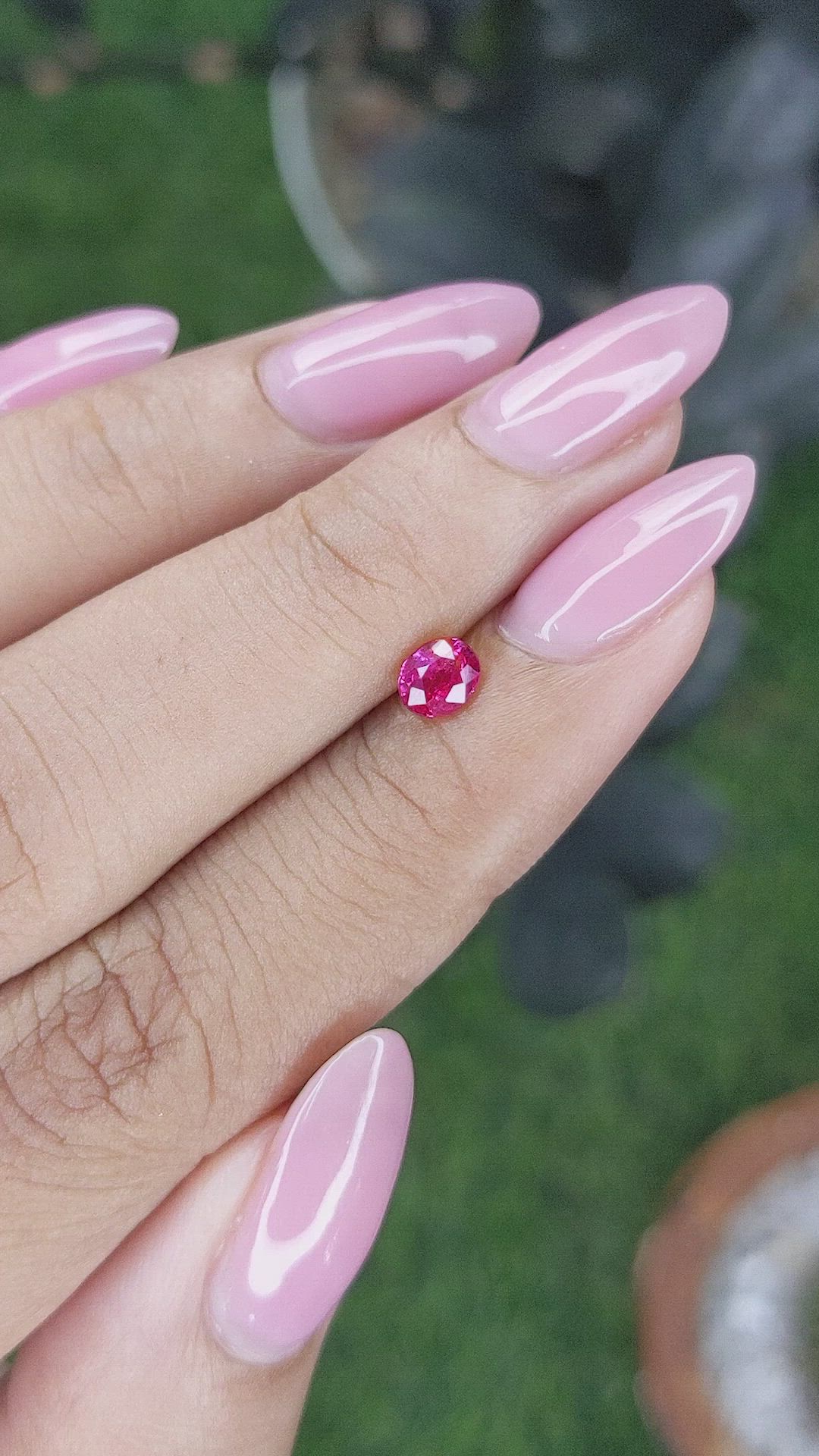 0.49 Ct. Pinkish Red Ruby from Mozambique Size Video