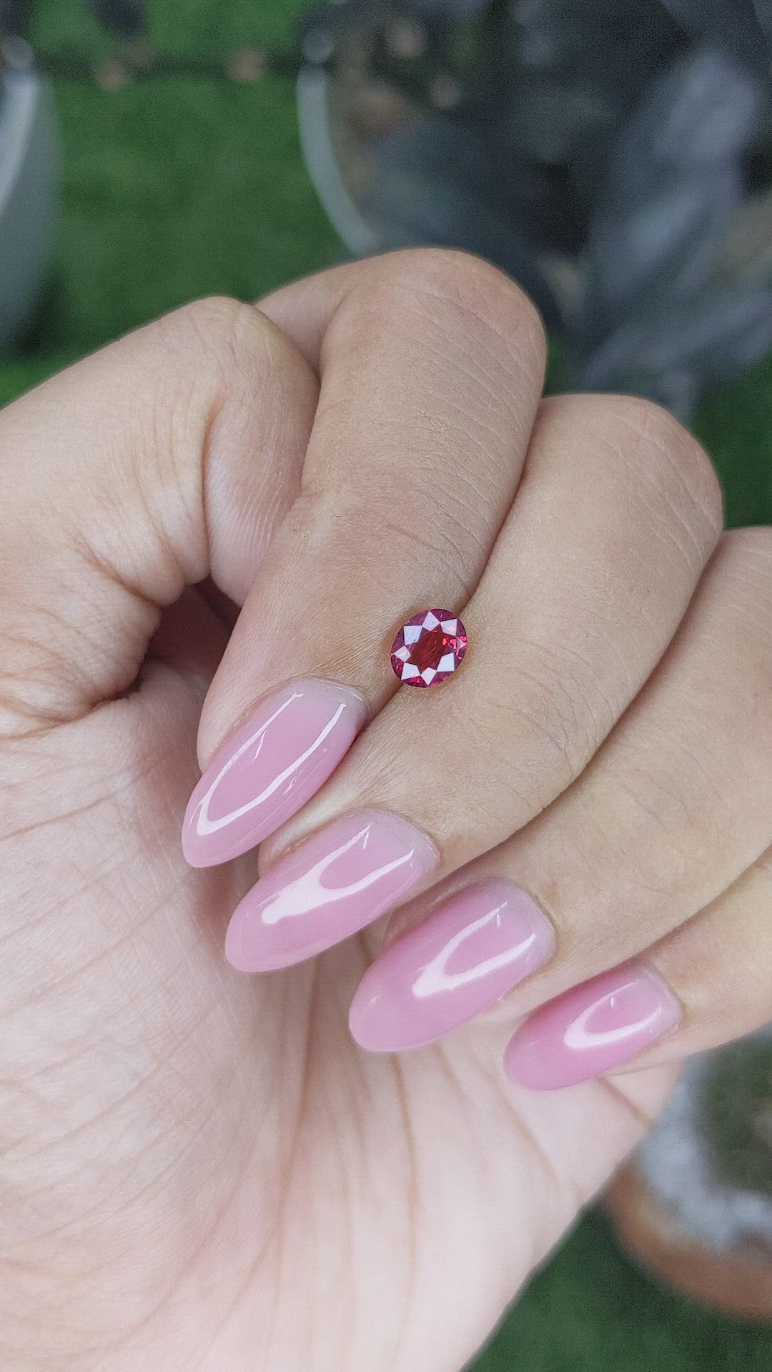 0.66 Ct. Pinkish Red Ruby from Mozambique Size Video