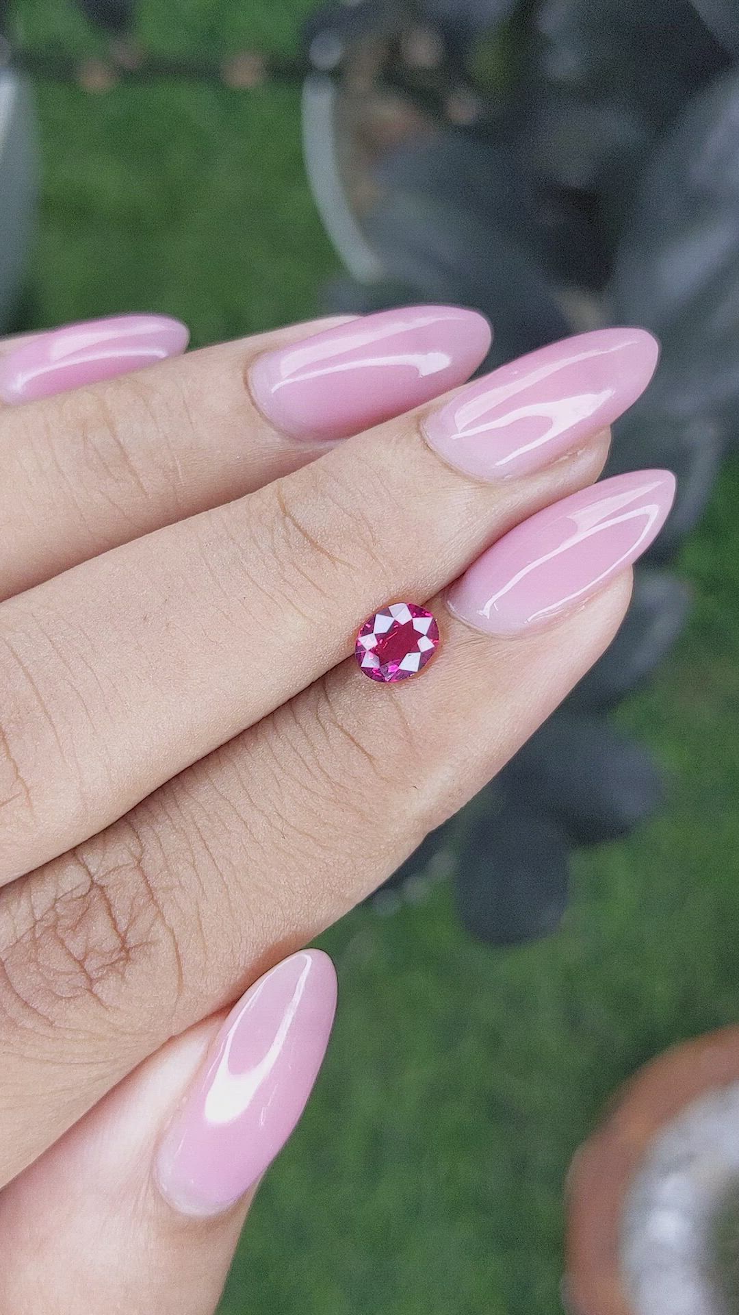 0.66 Ct. Pinkish Red Ruby from Mozambique Size Video
