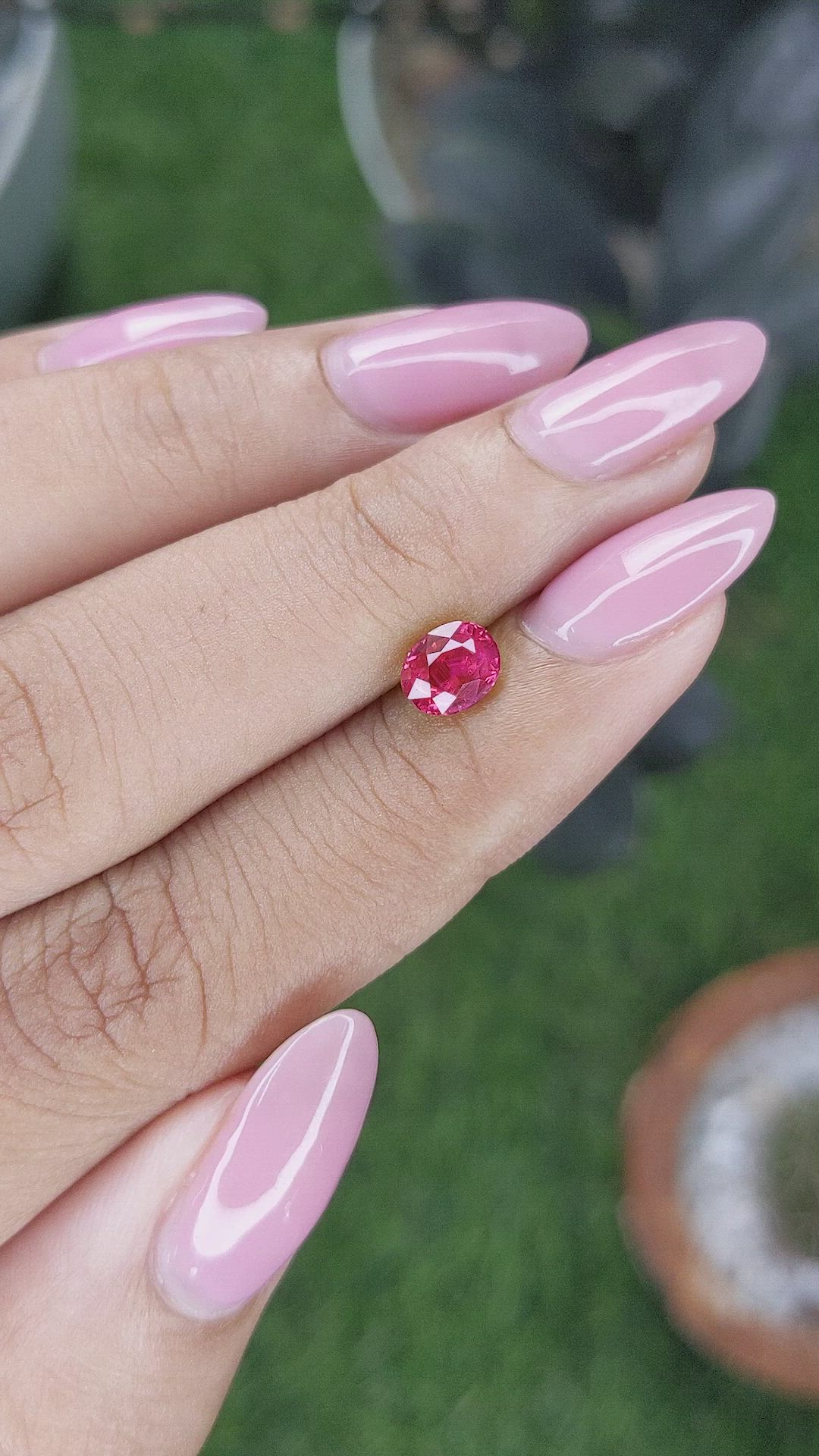 1.03 Ct. Pinkish Red Ruby from Mozambique Size Video