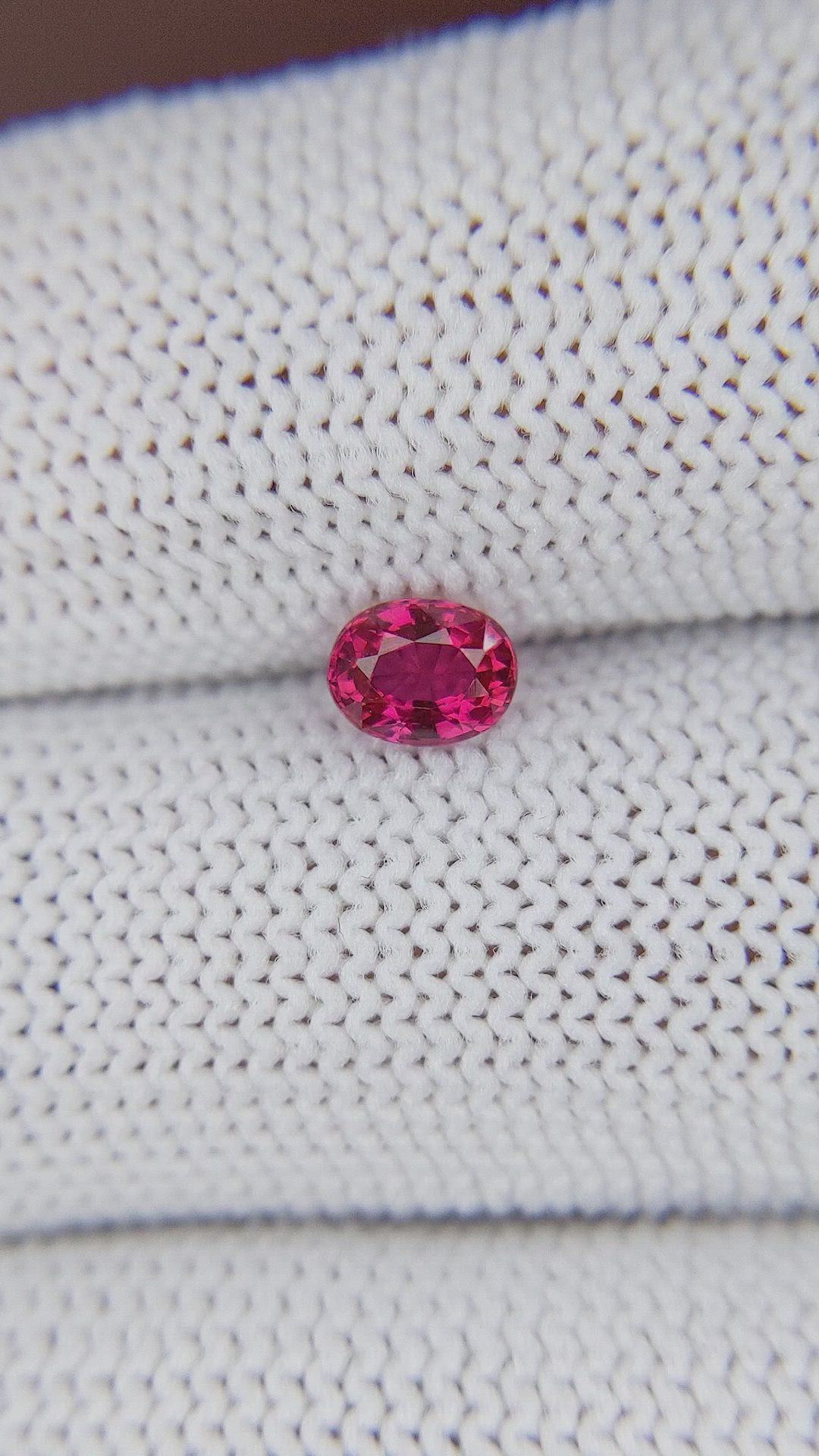 0.58 Ct. Pinkish Red Ruby from Mozambique Size Video