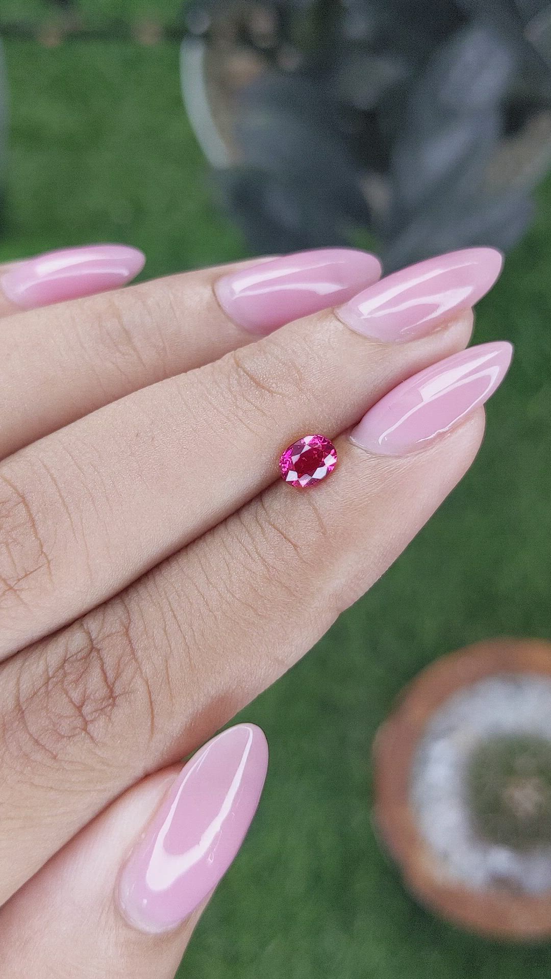 0.58 Ct. Pinkish Red Ruby from Mozambique Size Video