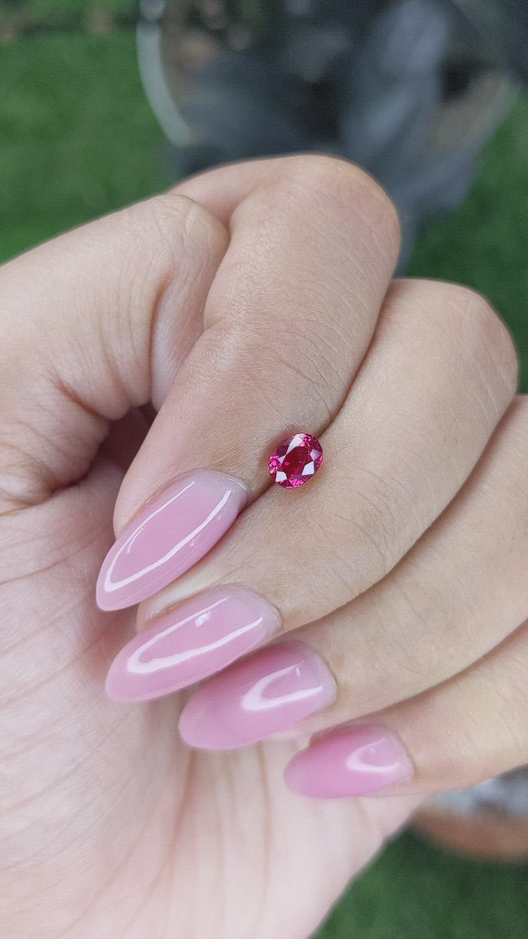 0.58 Ct. Pinkish Red Ruby from Mozambique Size Video