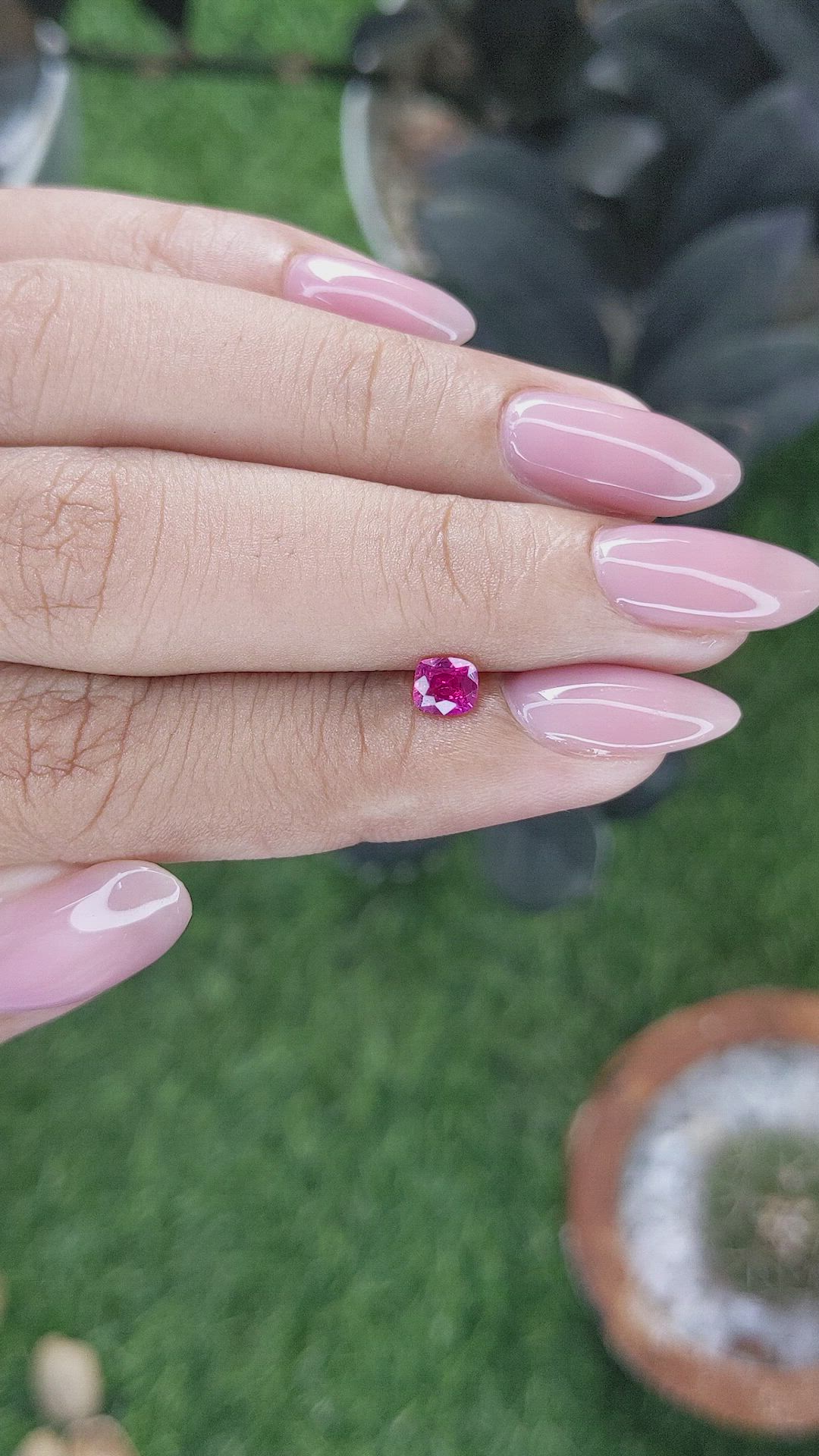 0.43 Ct. Pinkish Red Ruby from Mozambique Size Video