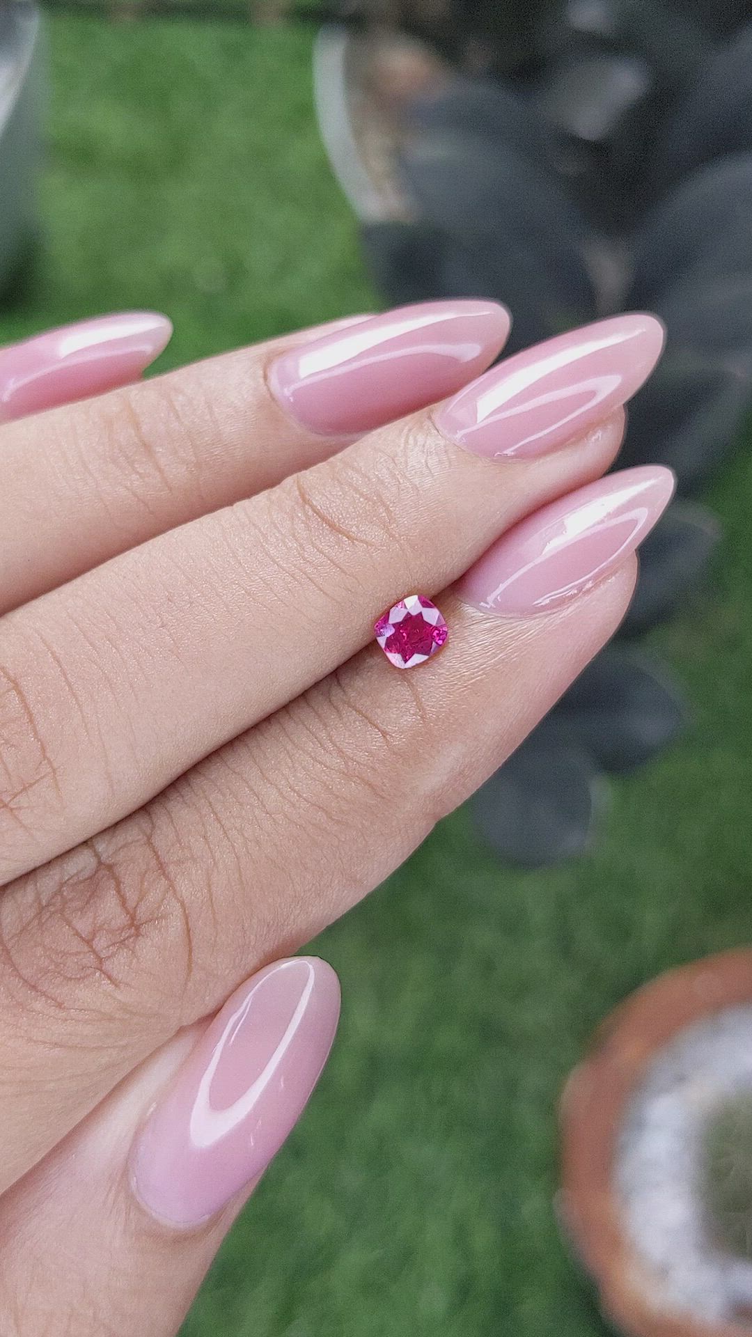 0.43 Ct. Pinkish Red Ruby from Mozambique Size Video