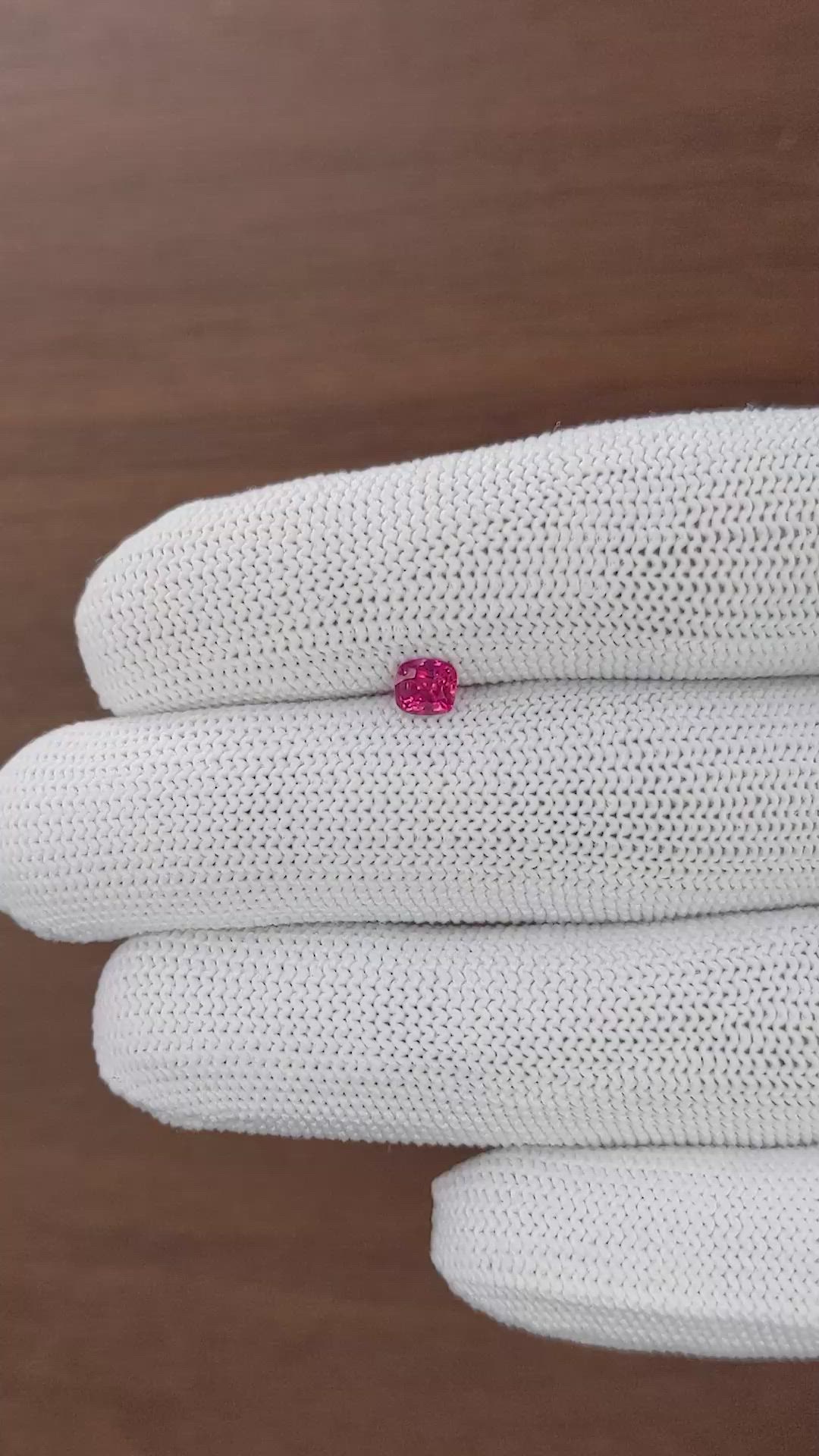 0.43 Ct. Pinkish Red Ruby from Mozambique Size Video