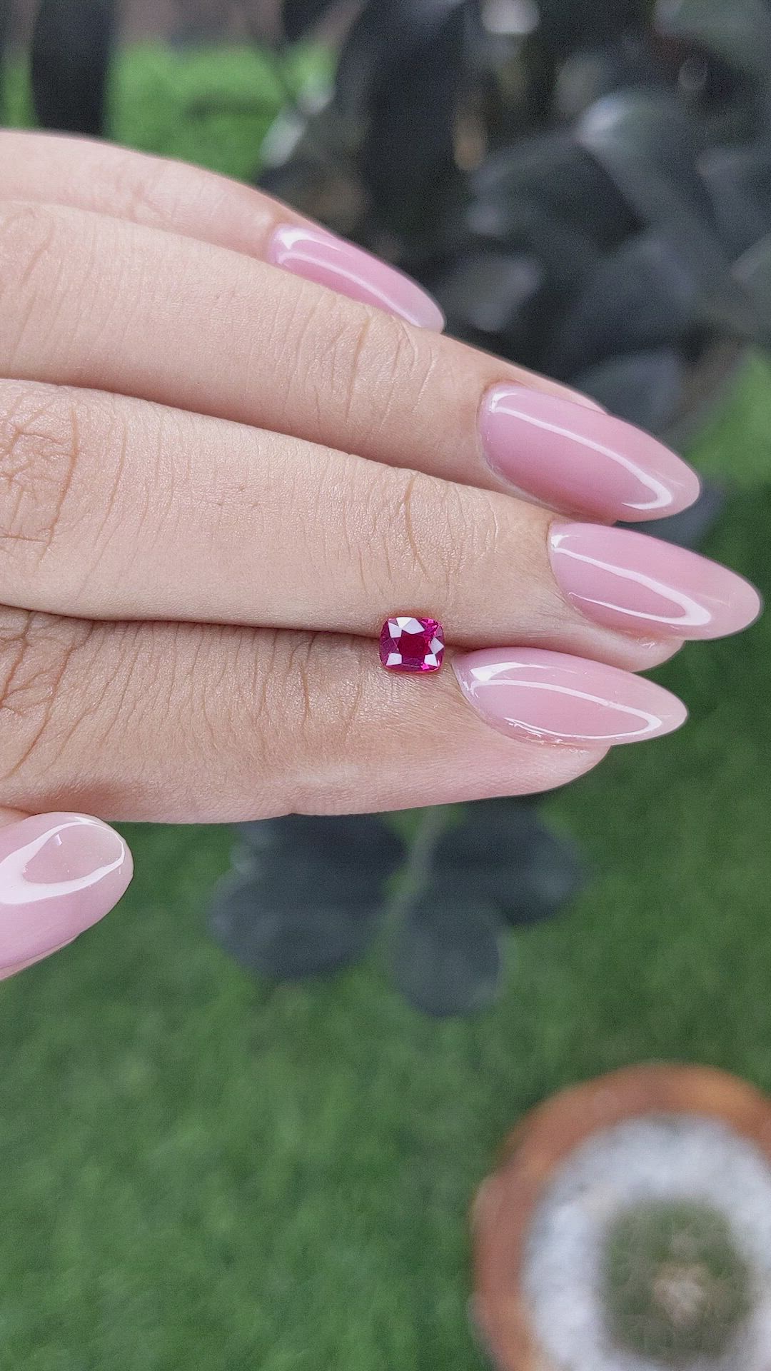 0.45 Ct. Pinkish Red Ruby from Mozambique Size Video
