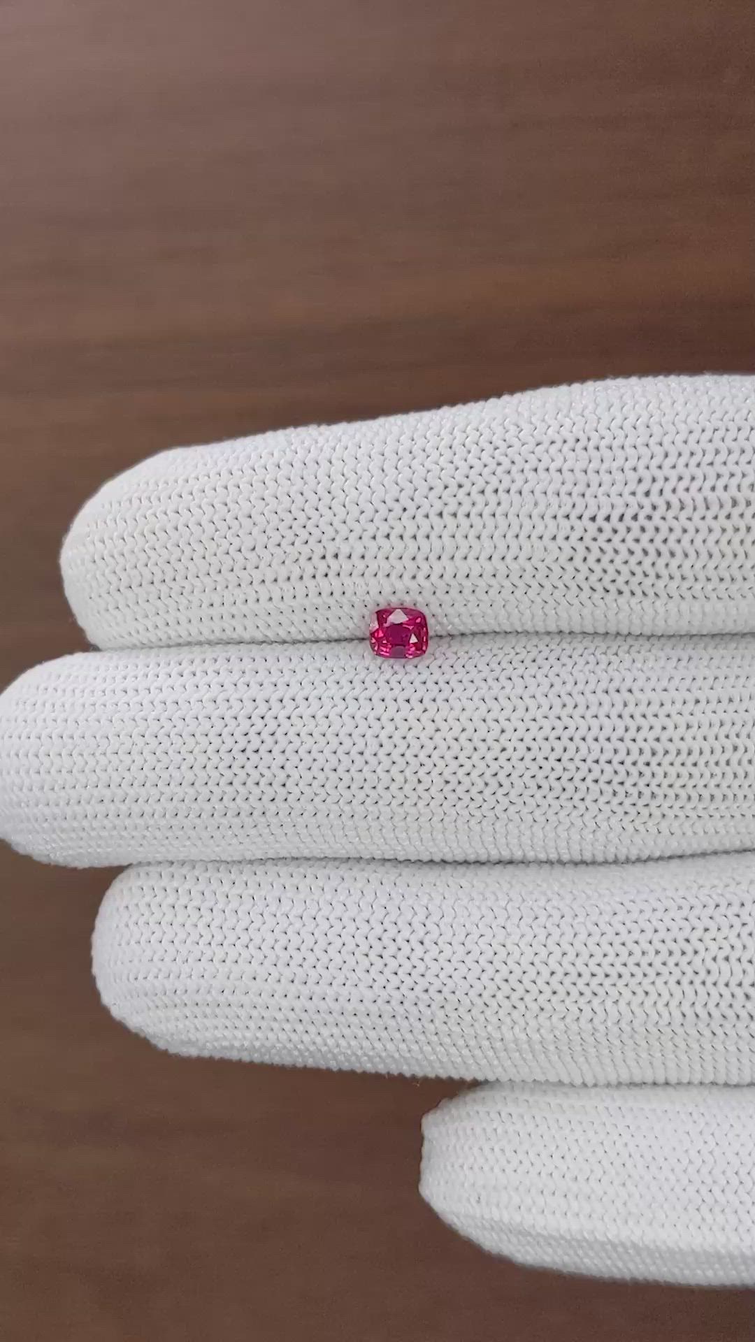 0.45 Ct. Pinkish Red Ruby from Mozambique Size Video