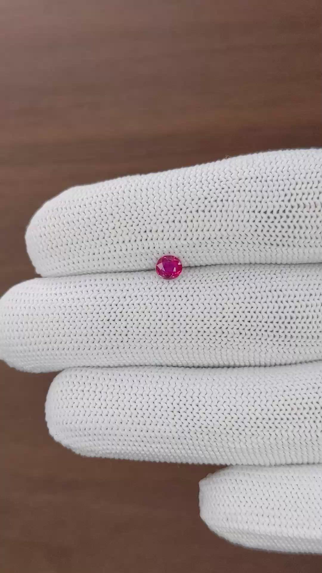 0.34 Ct. Pinkish Red Ruby from Mozambique Size Video