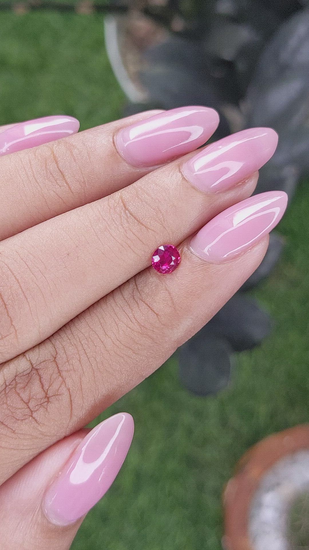 0.34 Ct. Pinkish Red Ruby from Mozambique Size Video