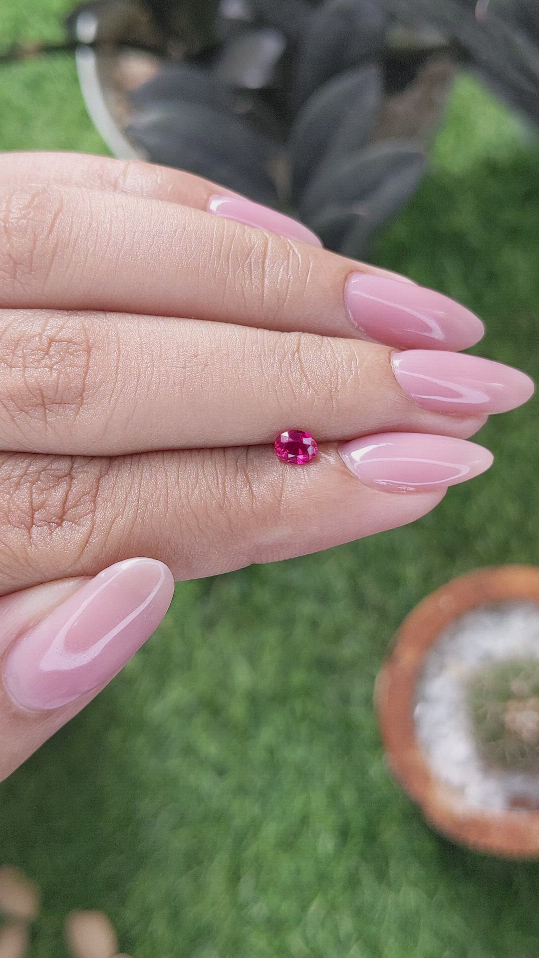 0.29 Ct. Pinkish Red Ruby from Mozambique Size Video