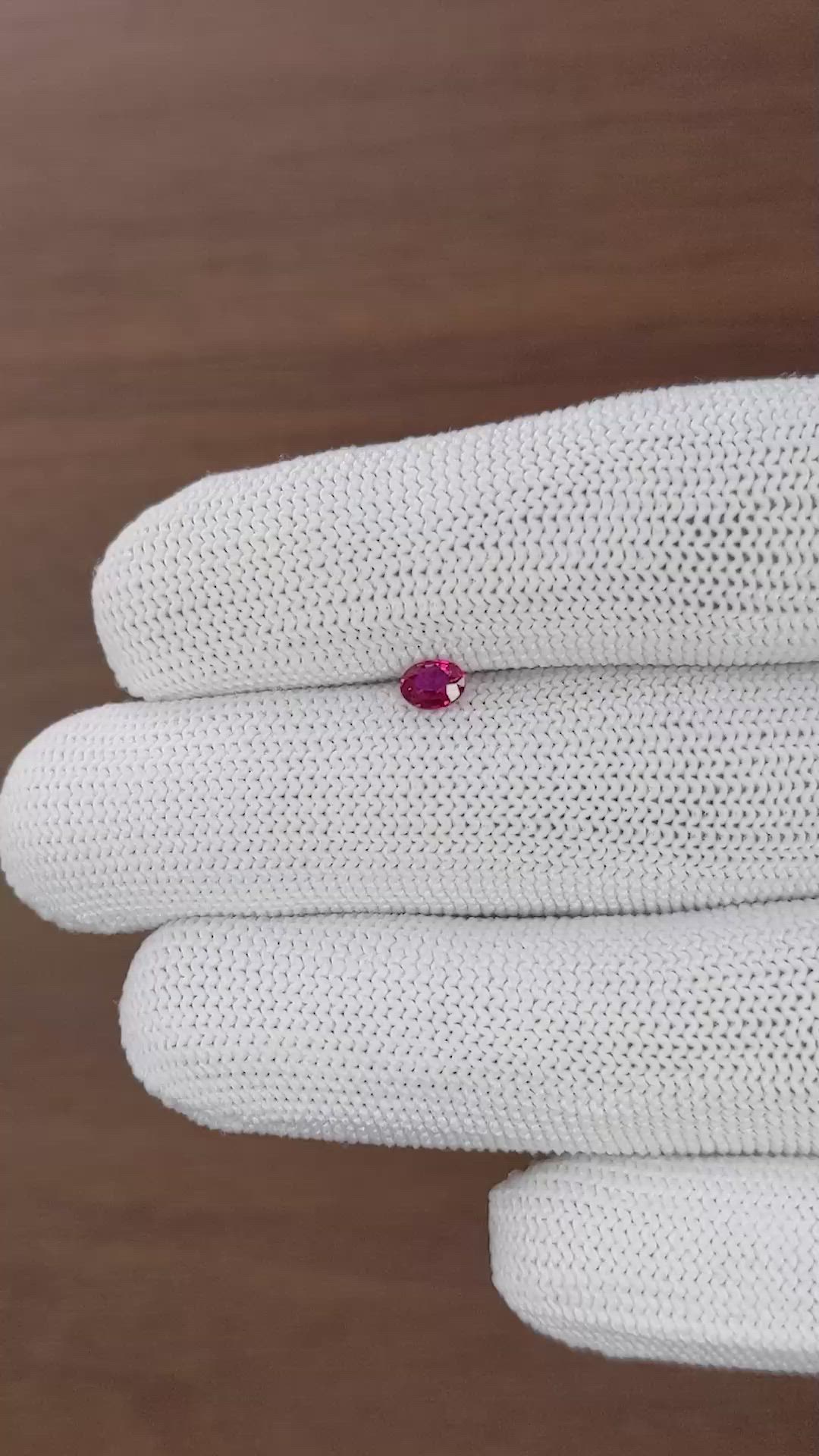 0.29 Ct. Pinkish Red Ruby from Mozambique Size Video