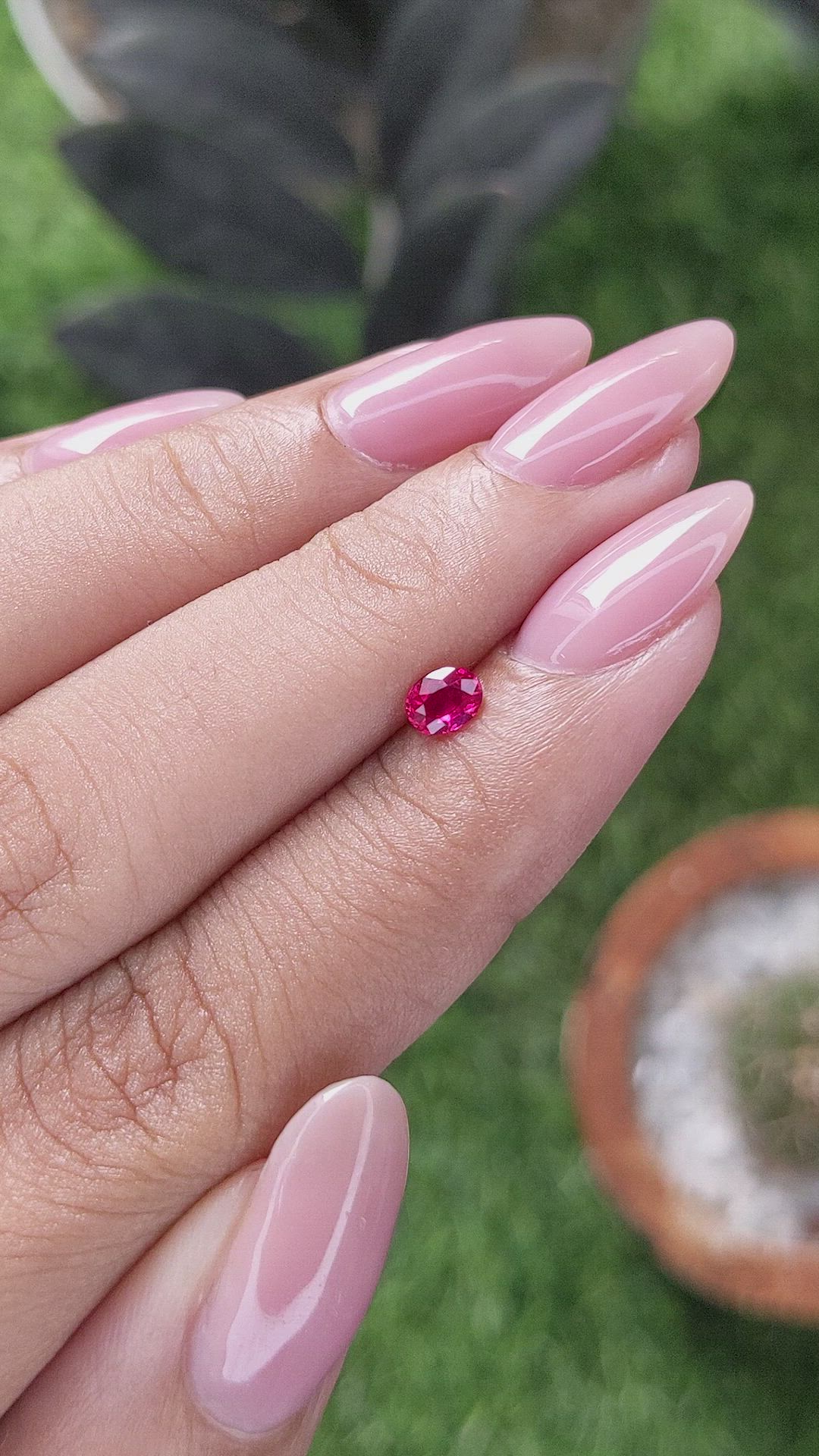 0.29 Ct. Pinkish Red Ruby from Mozambique Size Video