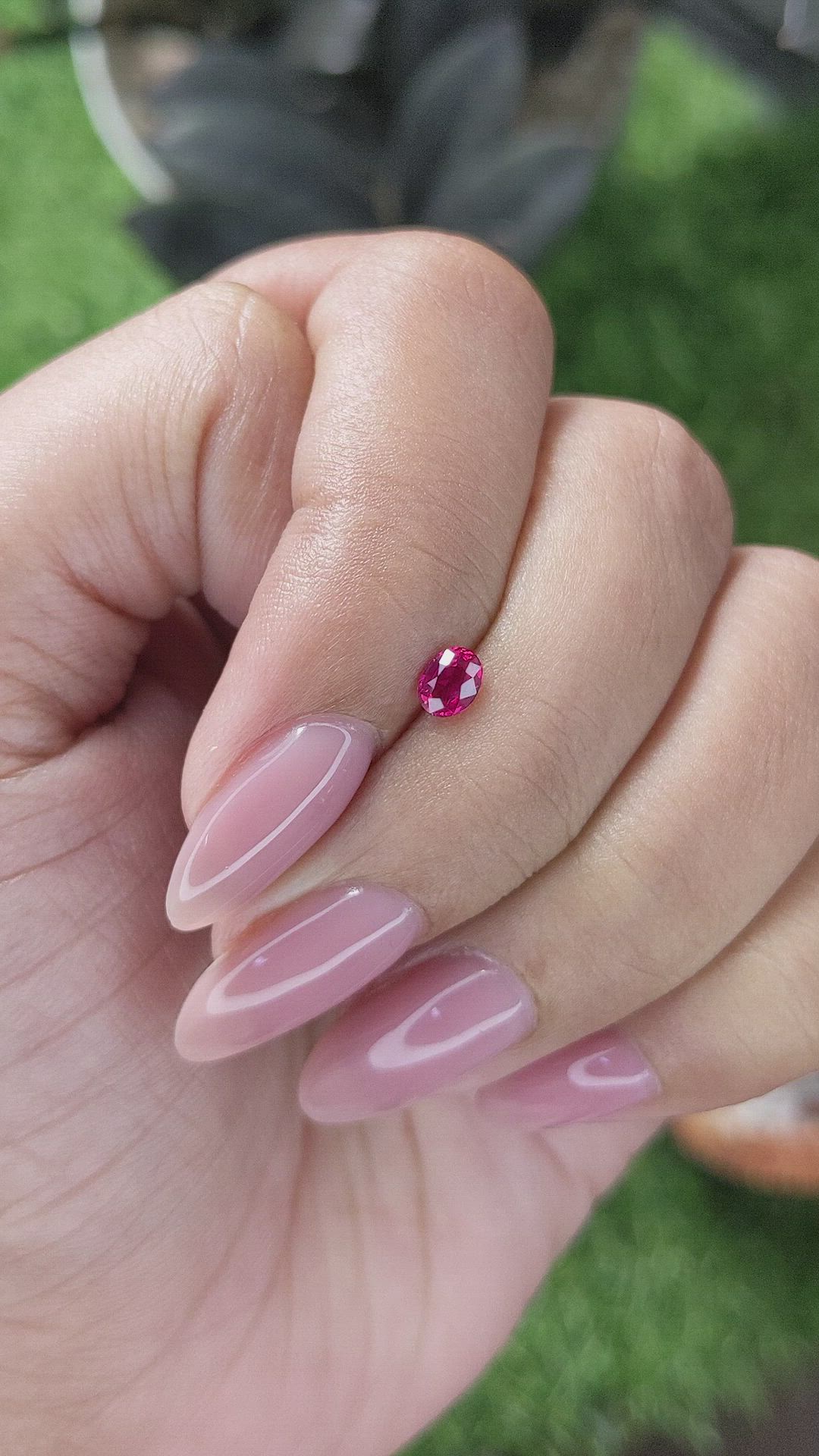 0.29 Ct. Pinkish Red Ruby from Mozambique Size Video