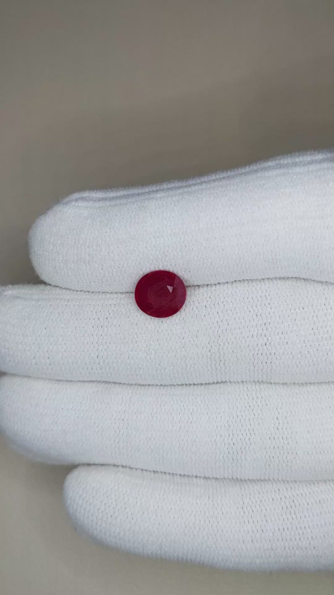 2.02 Ct. Purplish Red Ruby from Burma (Myanmar) Size Video