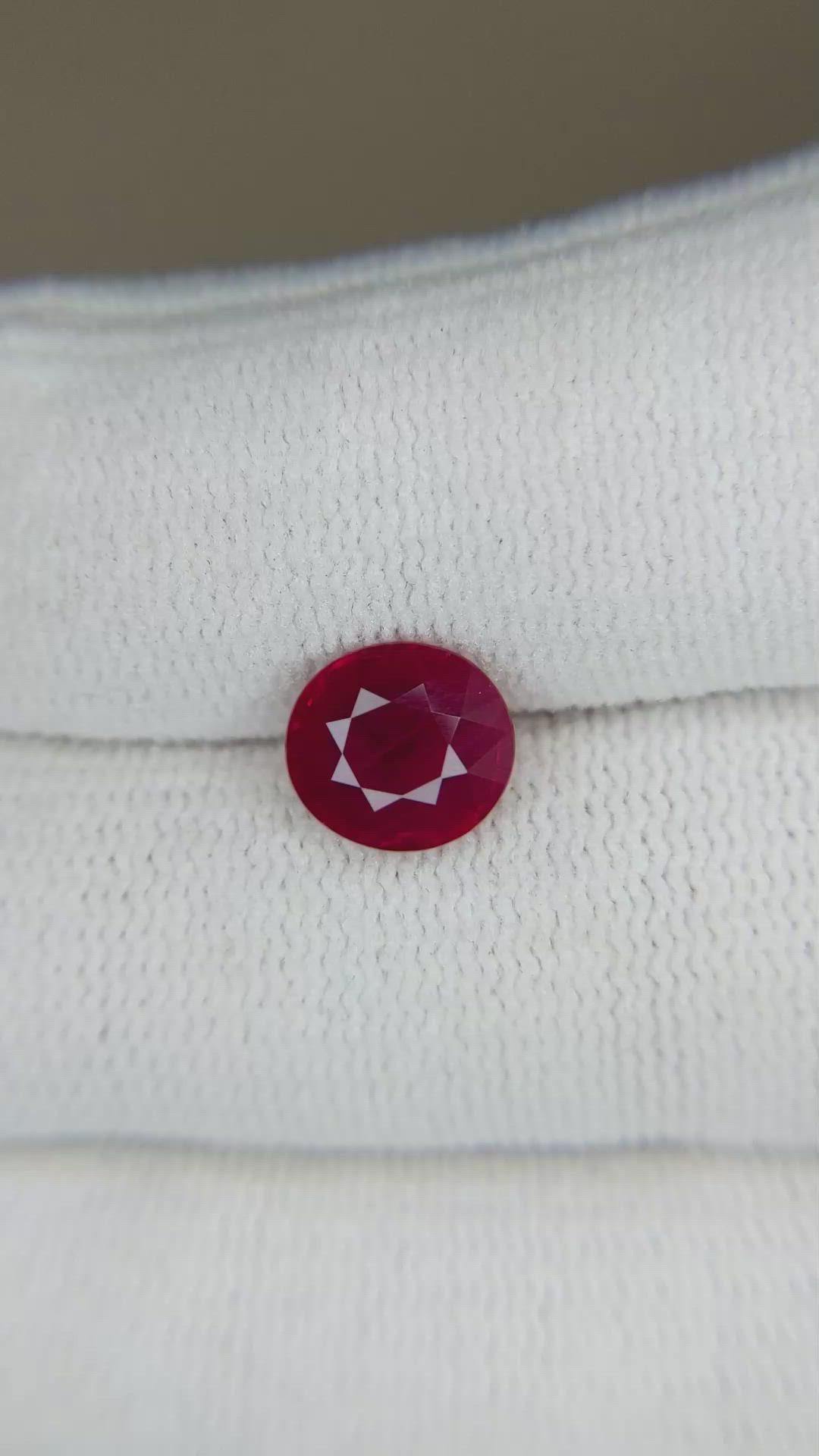 2.02 Ct. Purplish Red Ruby from Burma (Myanmar) Size Video