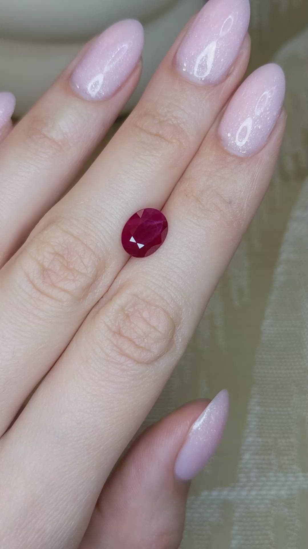 3.03 Ct. Orangish Red Ruby from Burma (Myanmar) Size Video