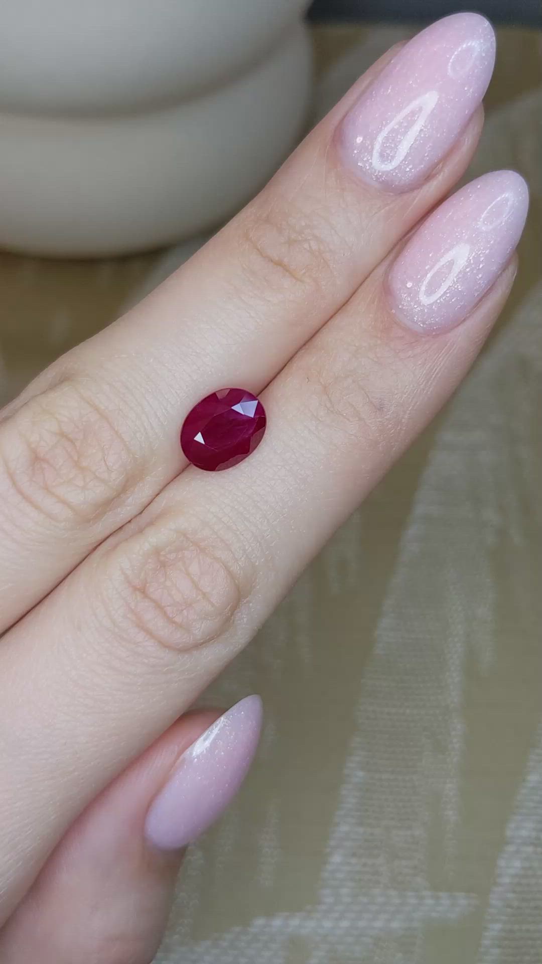 3.03 Ct. Orangish Red Ruby from Burma (Myanmar) Size Video