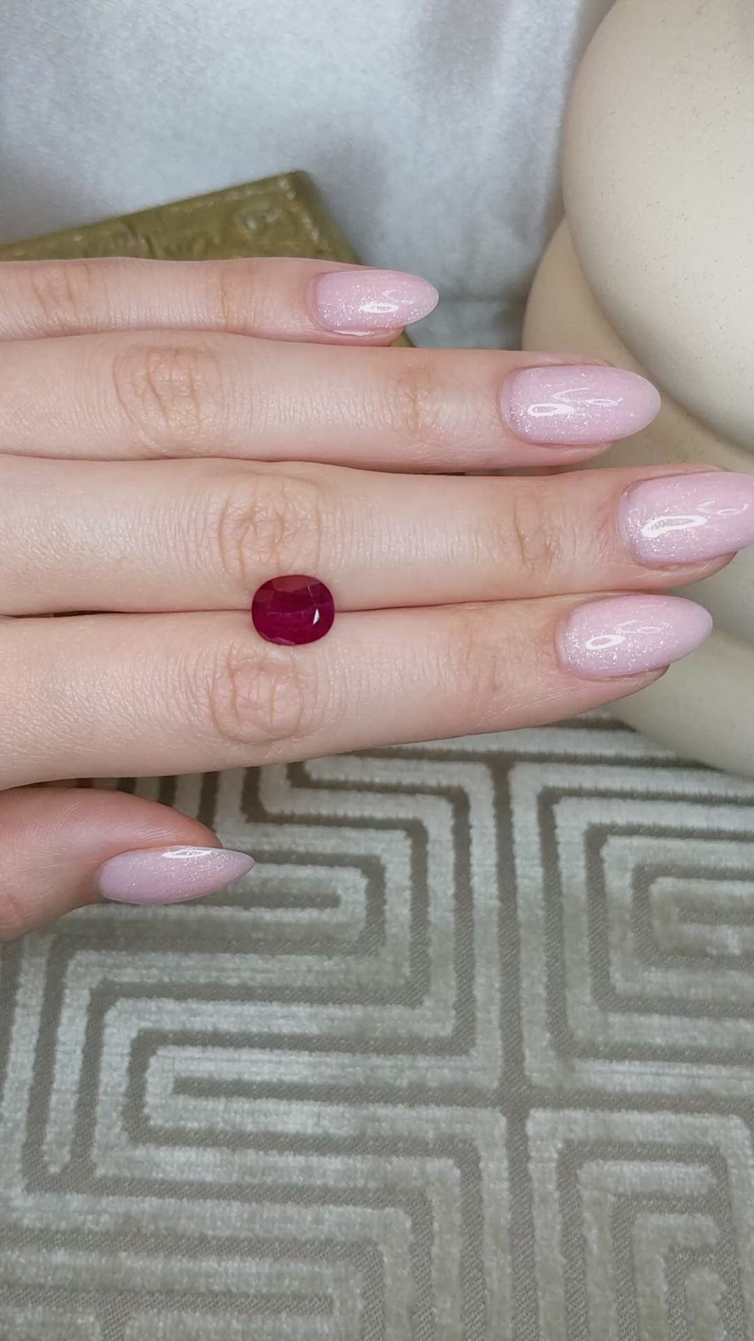 3.33 Ct. Purplish Red Ruby from Burma (Myanmar) Size Video