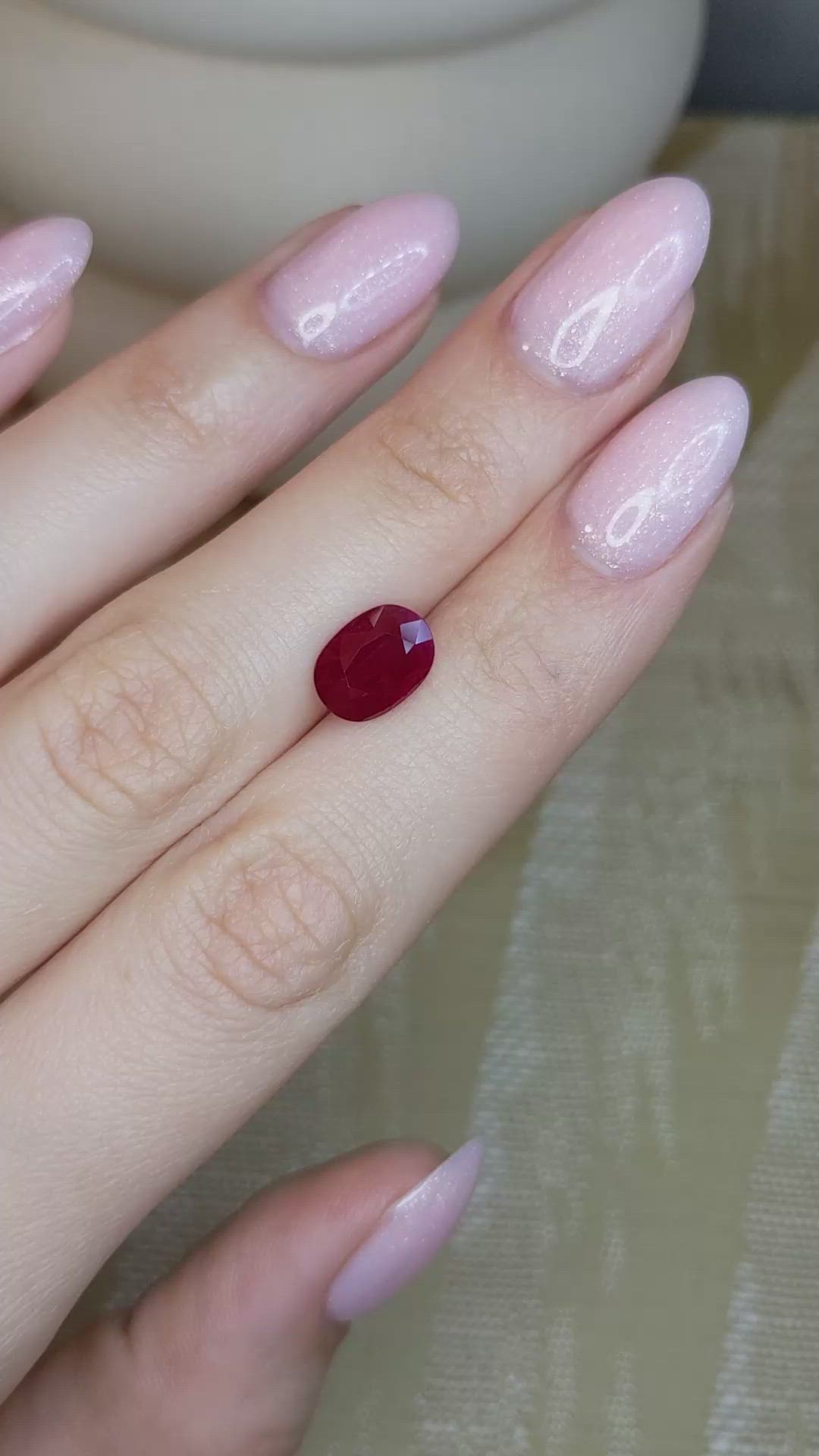 3.01 Ct. Purplish Red Ruby from Burma (Myanmar) Size Video