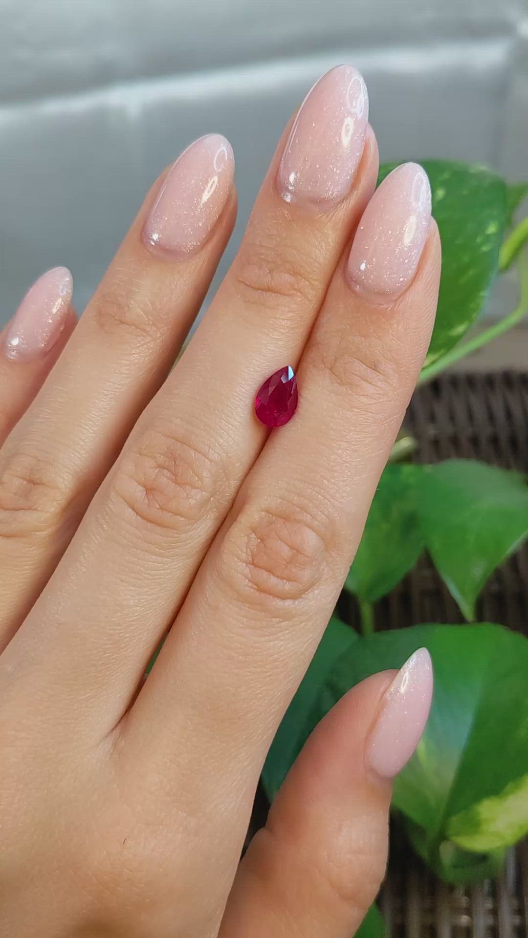 1.63 Ct. Pinkish Red Ruby from Burma (Myanmar) Size Video