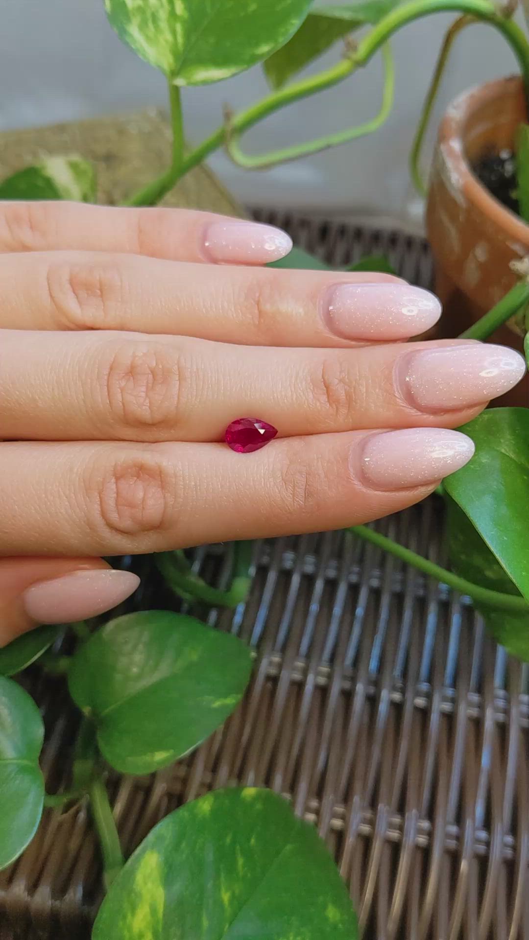 1.63 Ct. Pinkish Red Ruby from Burma (Myanmar) Size Video