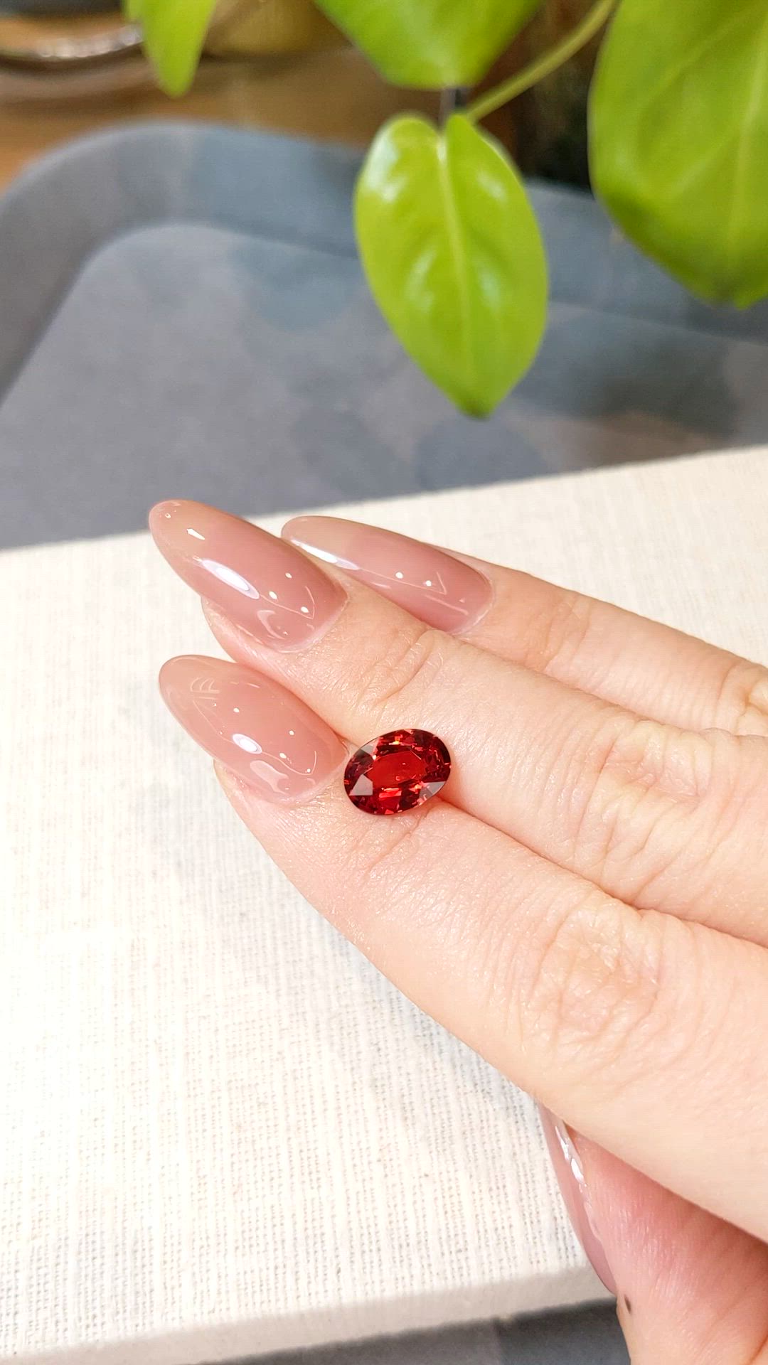 2.46 Ct. Orangish Red Ruby from Mozambique Size Video