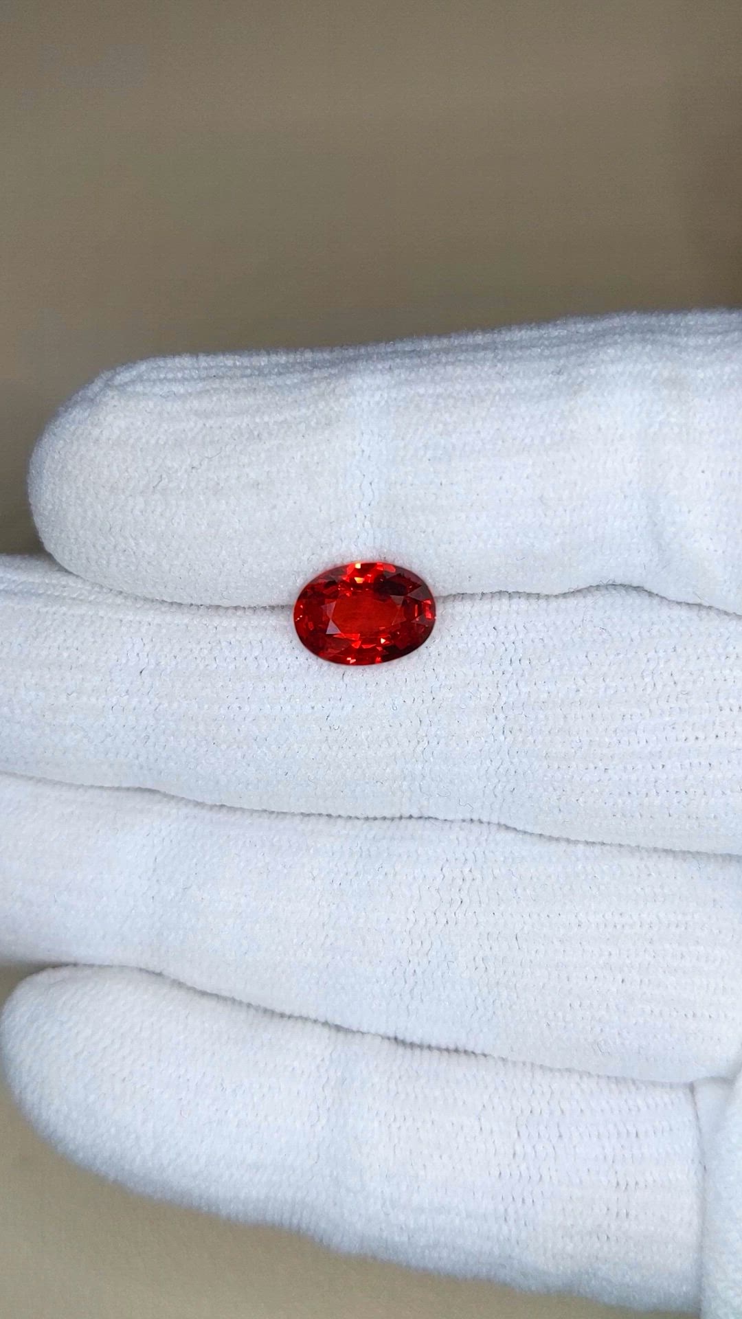 2.46 Ct. Orangish Red Ruby from Mozambique Size Video