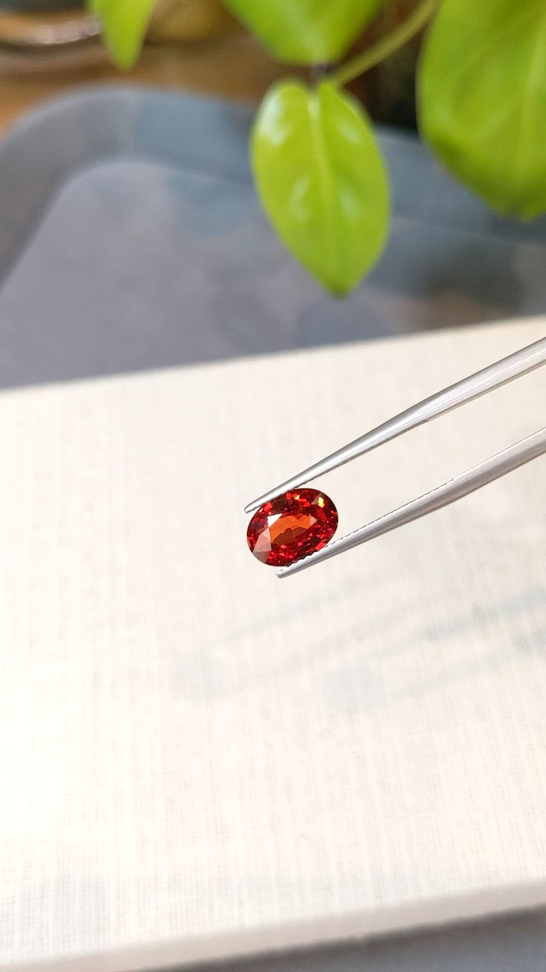2.46 Ct. Orangish Red Ruby from Mozambique Size Video