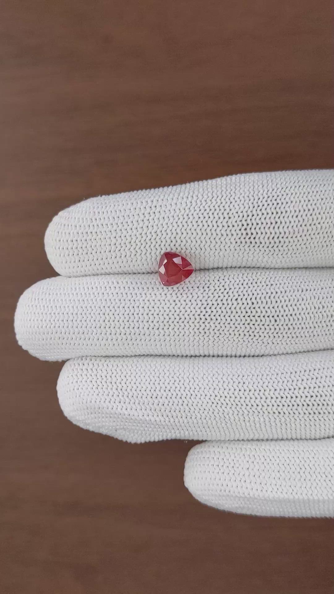 1.58 Ct. Brownish Red Ruby from Madagascar Size Video