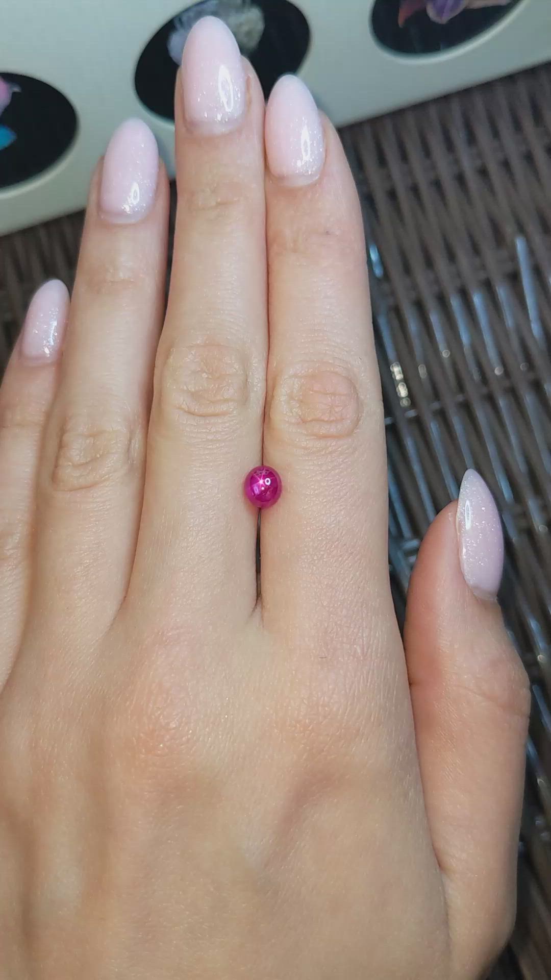 2.06 Ct. Pinkish Red Star Ruby from Burma (Myanmar) Size Video