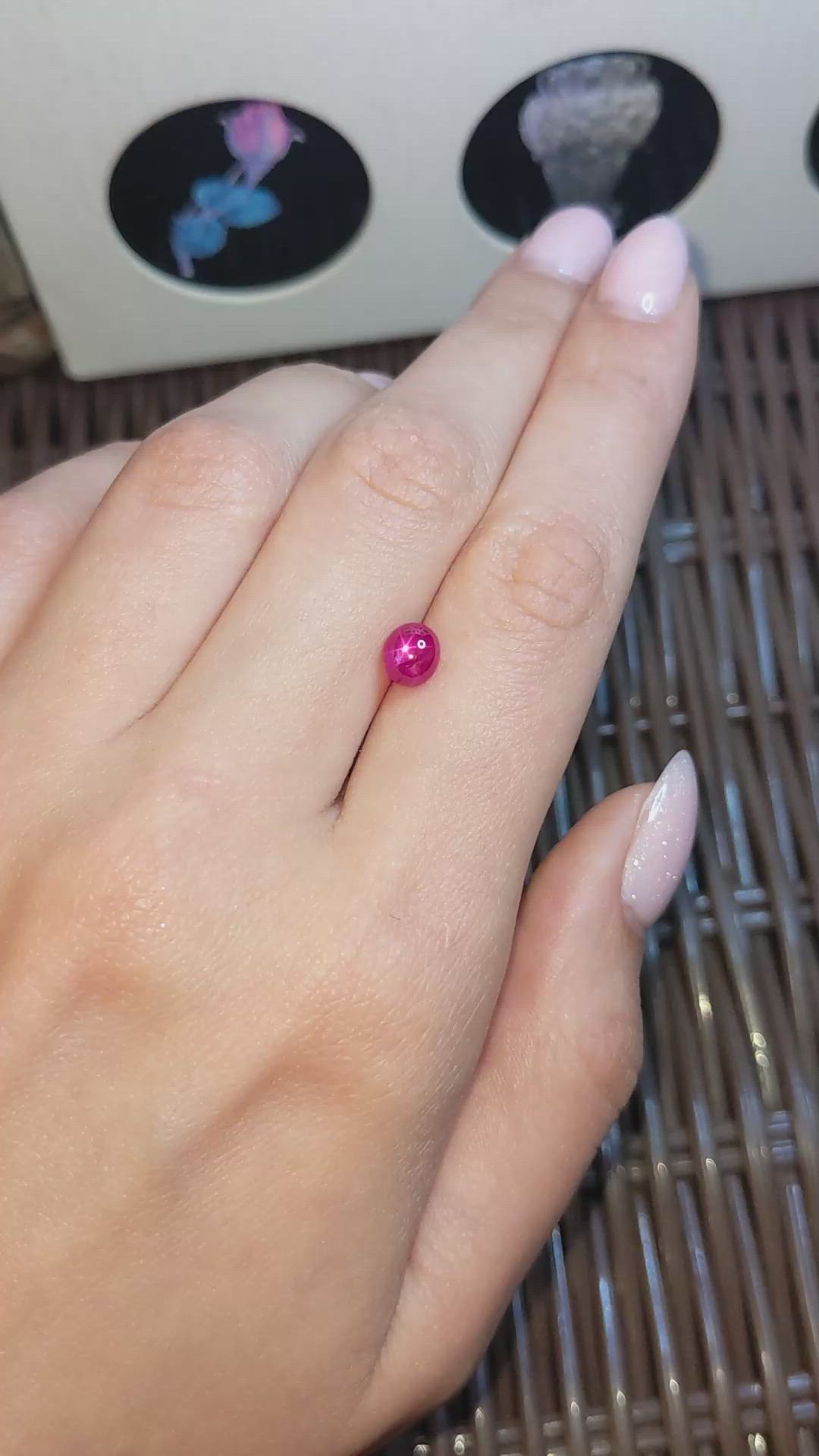 2.06 Ct. Pinkish Red Star Ruby from Burma (Myanmar) Size Video