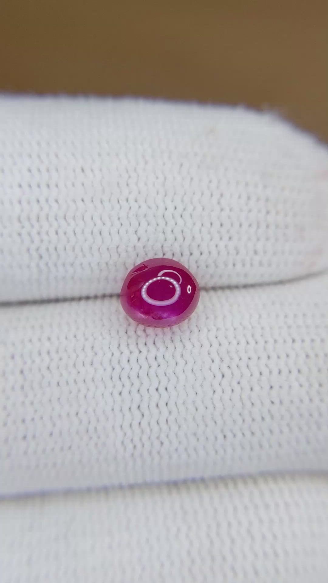 2.06 Ct. Pinkish Red Star Ruby from Burma (Myanmar) Size Video