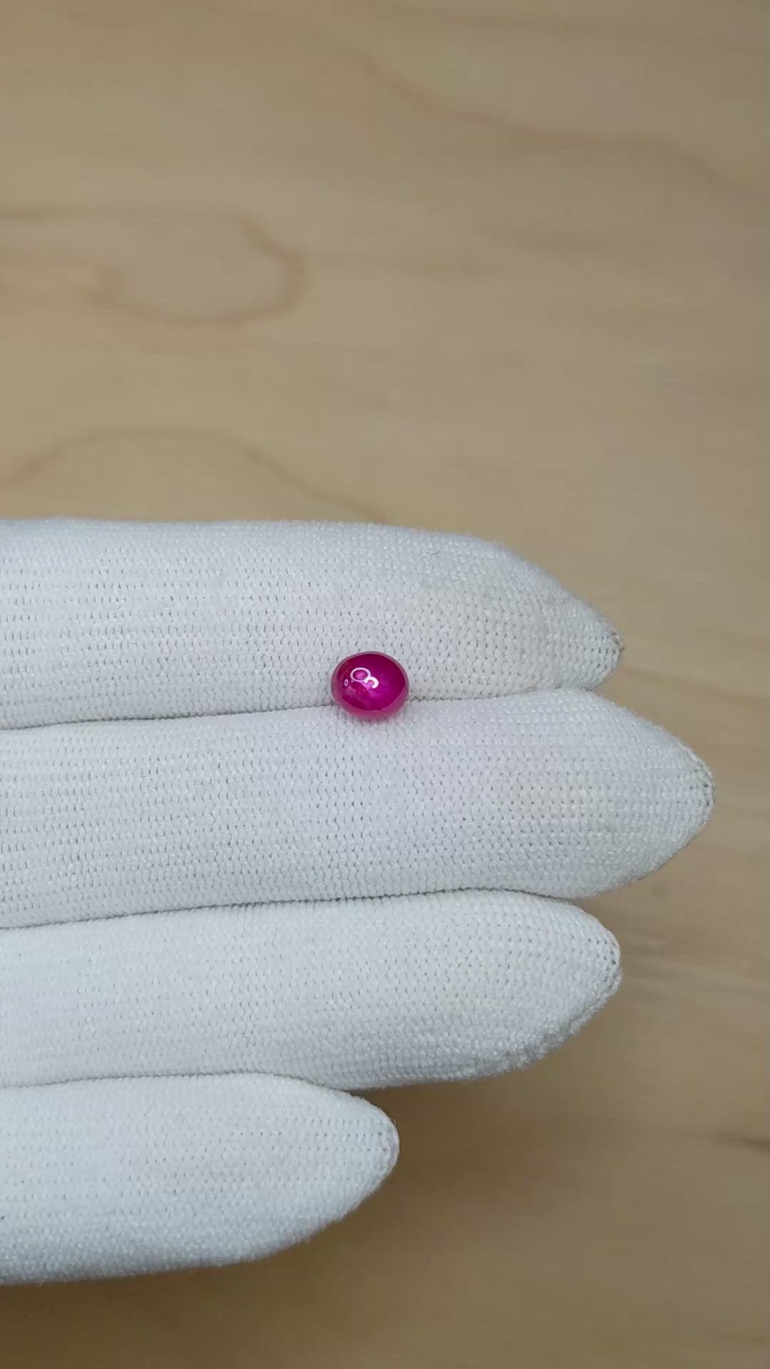 2.06 Ct. Pinkish Red Star Ruby from Burma (Myanmar) Size Video