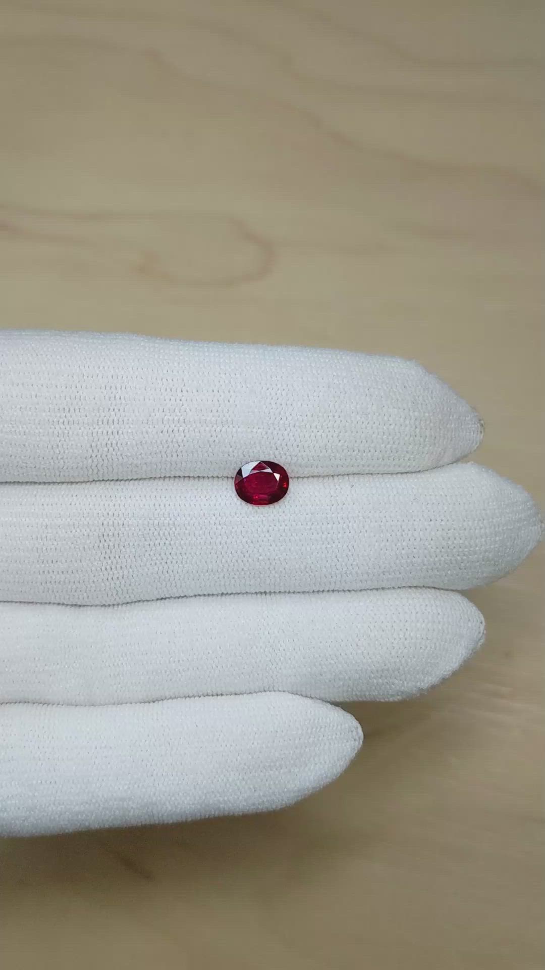 1.24 Ct. Ruby from Mozambique Size Video