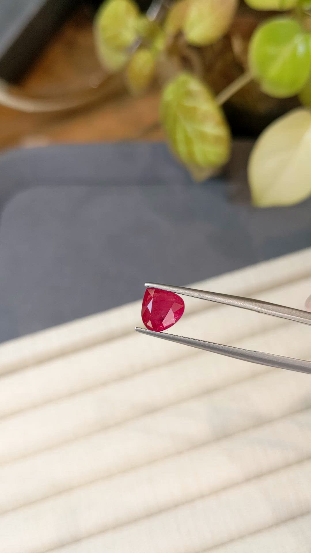 1.95 Ct. Purplish Red Ruby from Burma (Myanmar) Size Video
