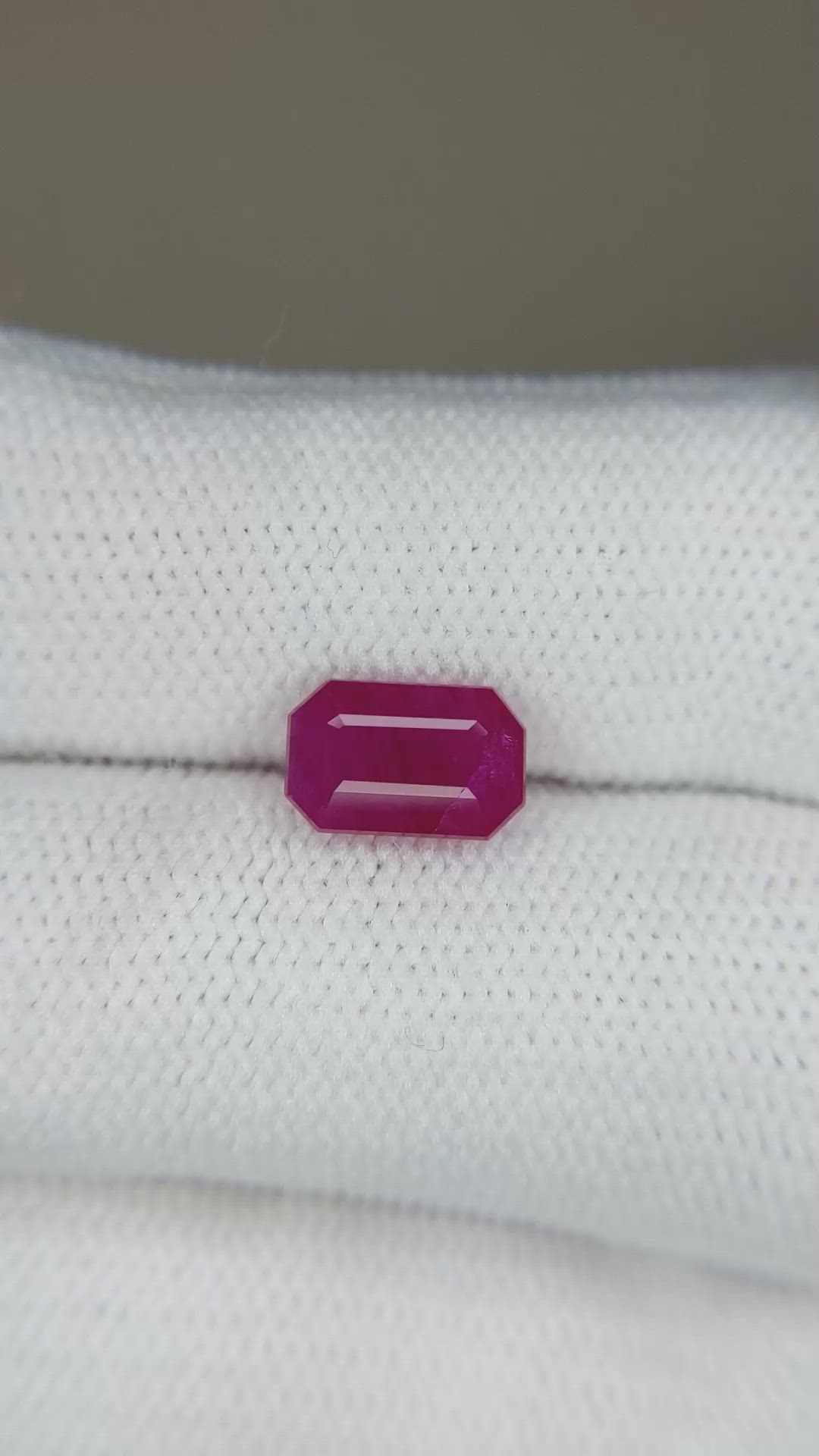 1.99 Ct. Purplish Red Ruby from Burma (Myanmar) Size Video
