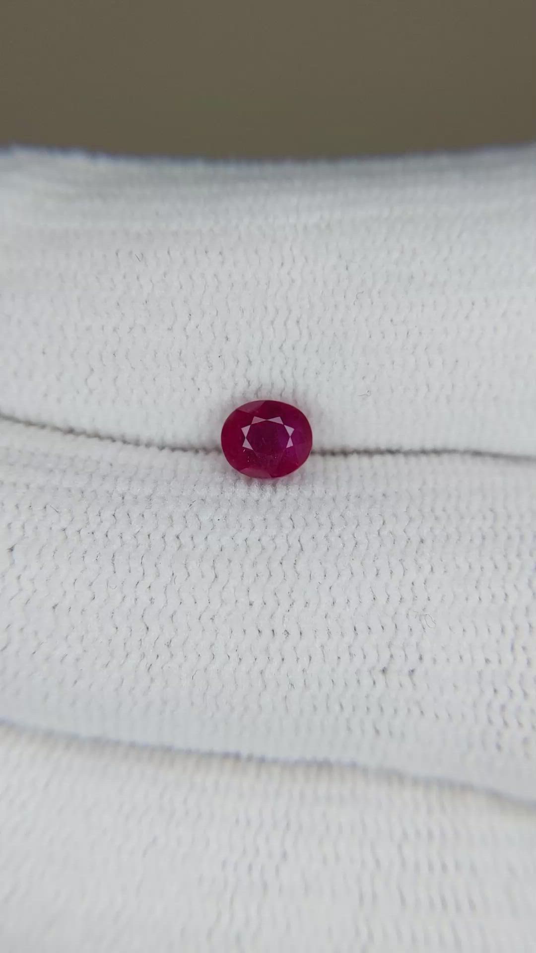 0.91 Ct. Purplish Red Ruby from Burma (Myanmar) Size Video