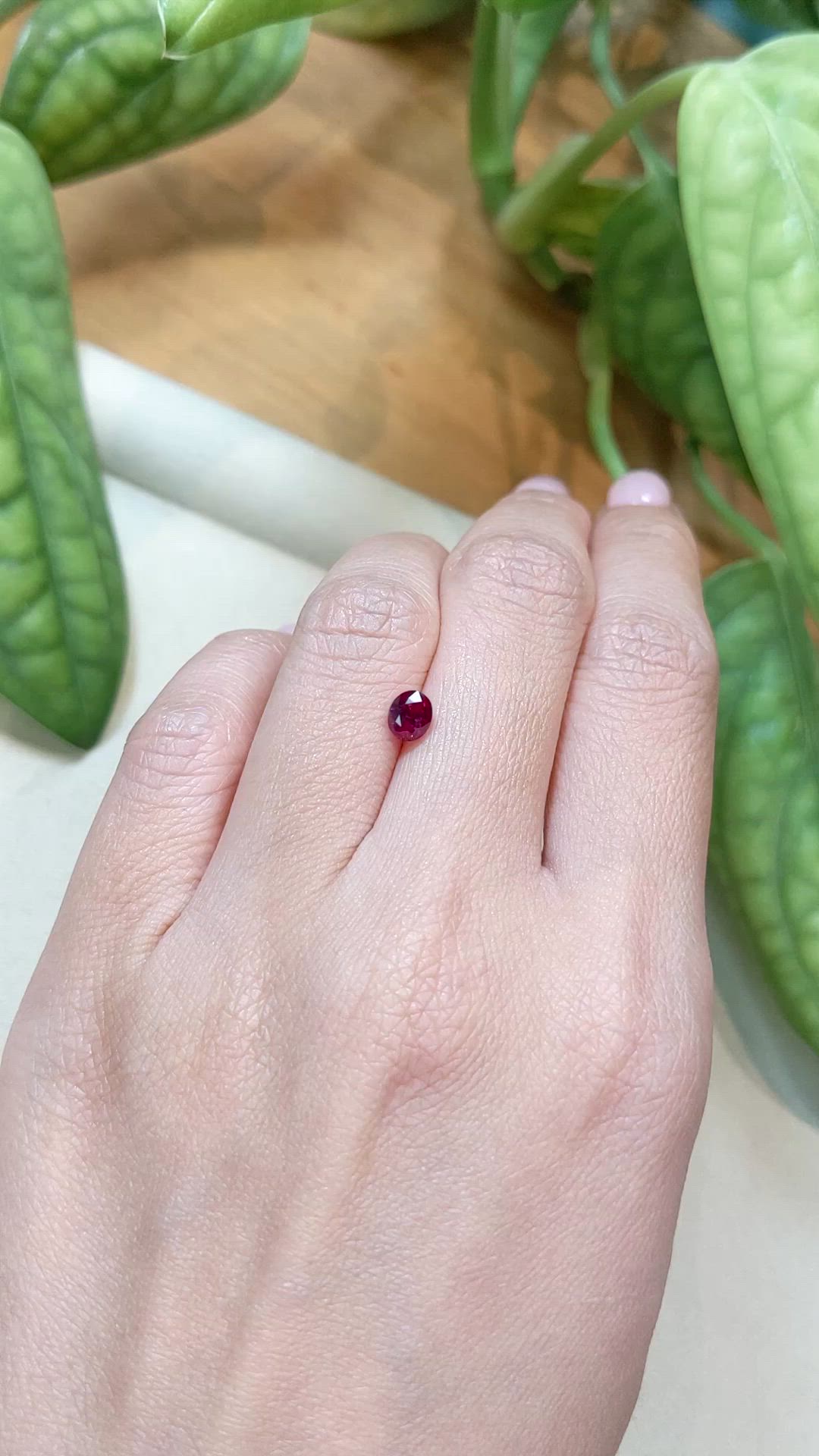 0.86 Ct. Purplish Red Ruby from Burma (Myanmar) Size Video