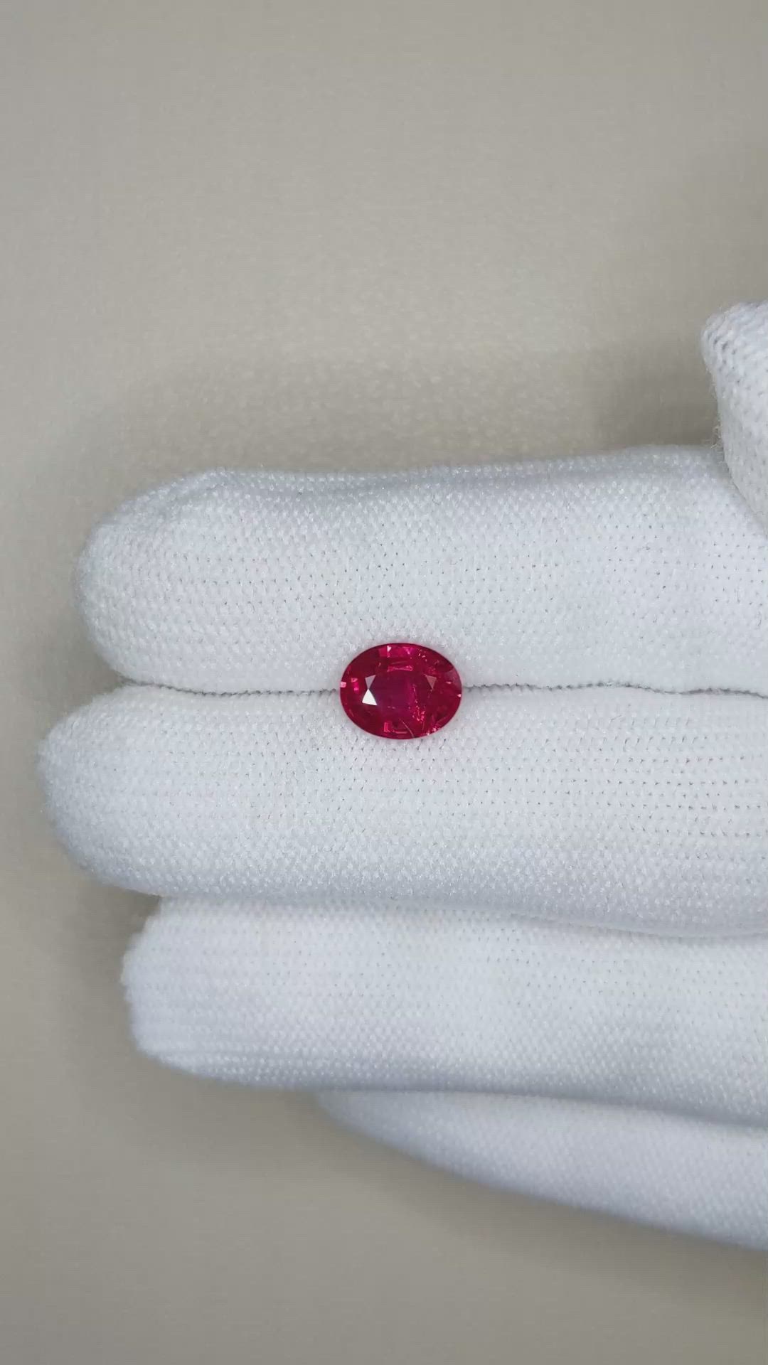 2.19 Ct. Pinkish Red Ruby from Burma (Myanmar) Size Video