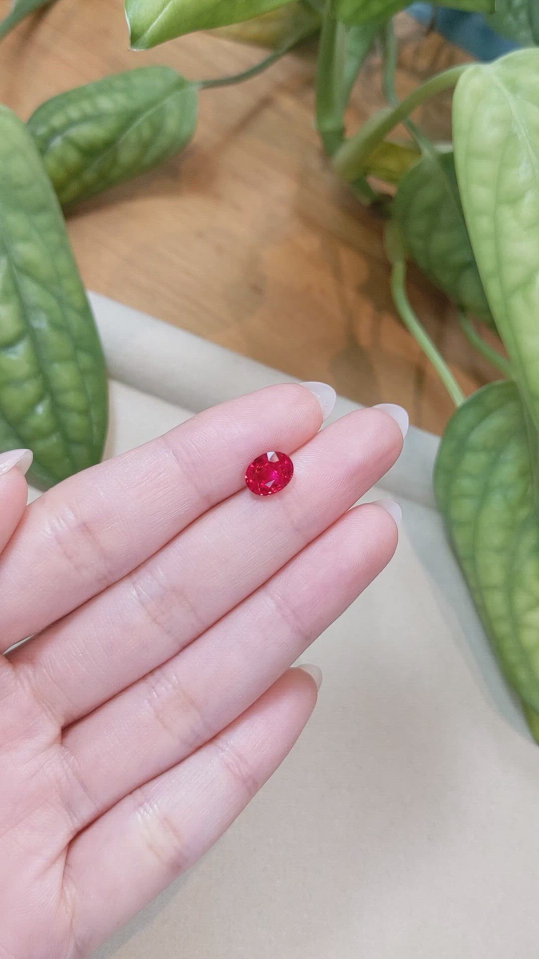 2.19 Ct. Pinkish Red Ruby from Burma (Myanmar) Size Video
