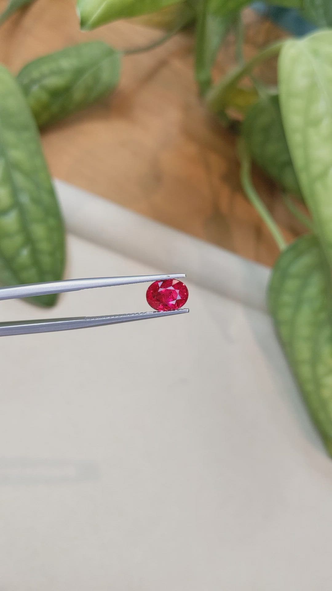 2.19 Ct. Pinkish Red Ruby from Burma (Myanmar) Size Video