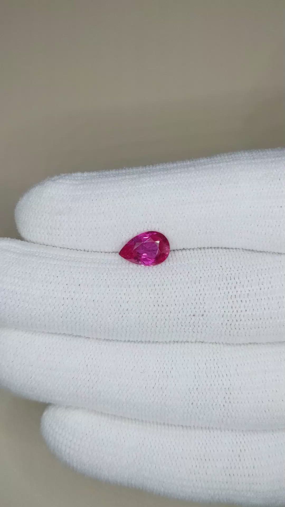 2.09 Ct. Pinkish Red Ruby from Mozambique Size Video